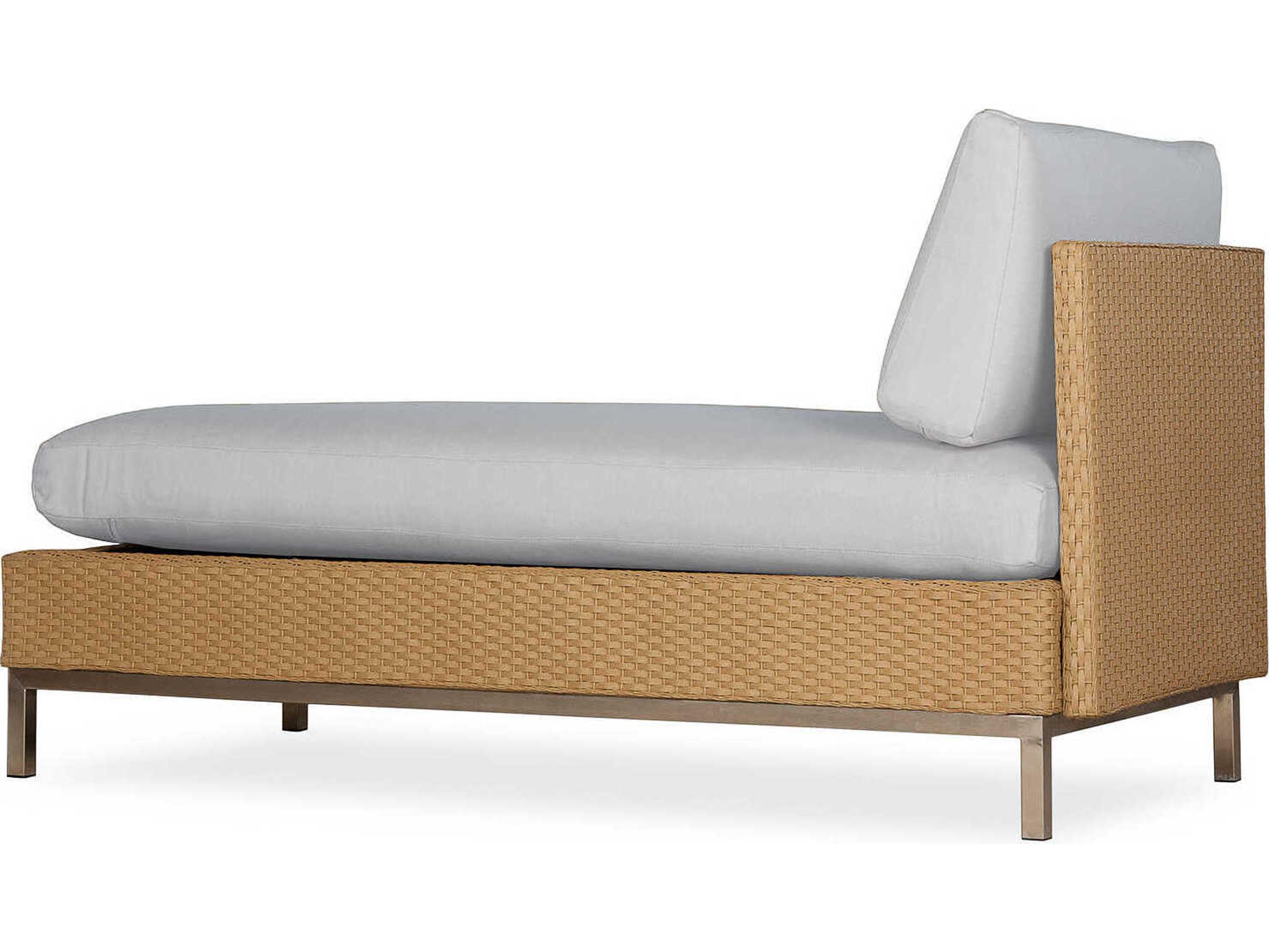 Lloyd Flanders Elements Steel Wicker Outdoor Patio Chaise Lounge