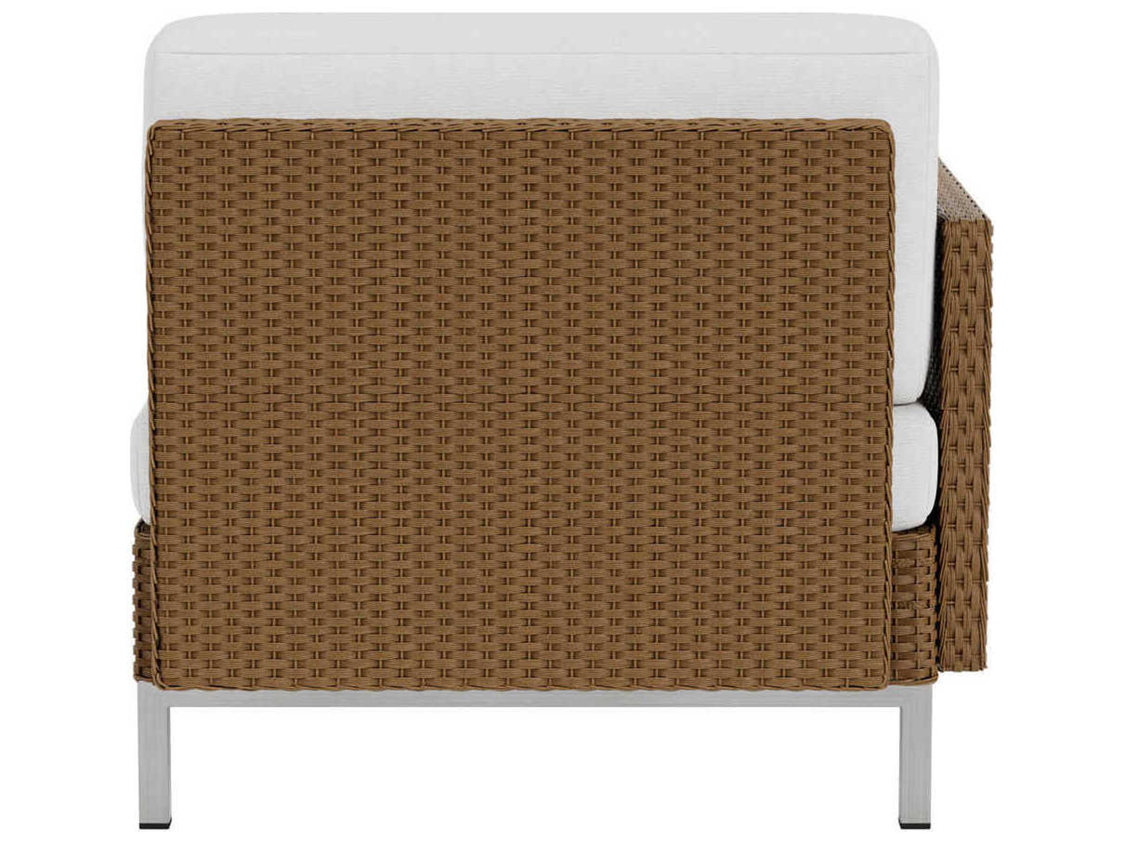 Lloyd Flanders Elements Steel Wicker Right Arm Outdoor Chaise Lounge