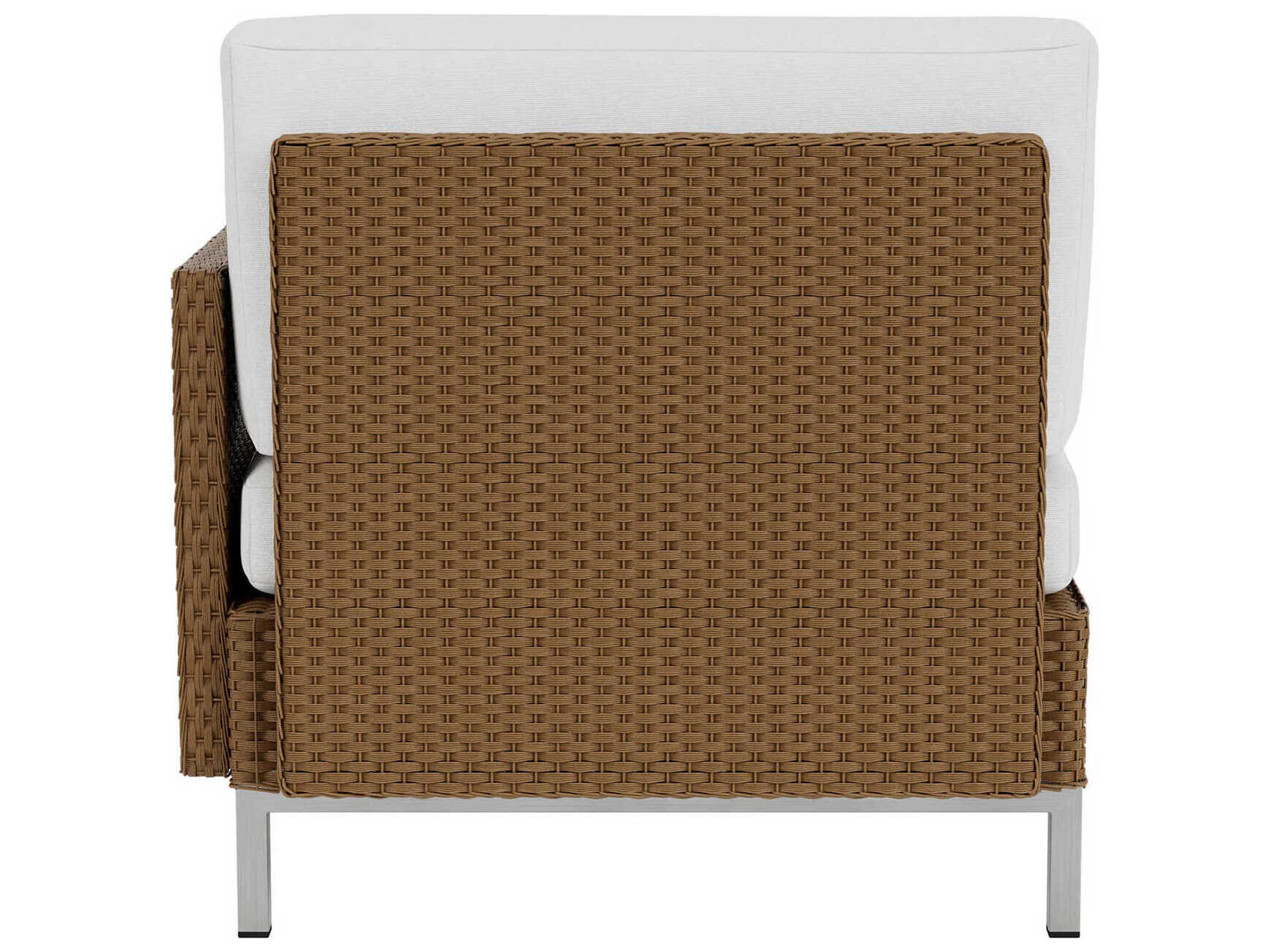 Lloyd Flanders Elements Steel Wicker Left Arm Patio Lounge Chair