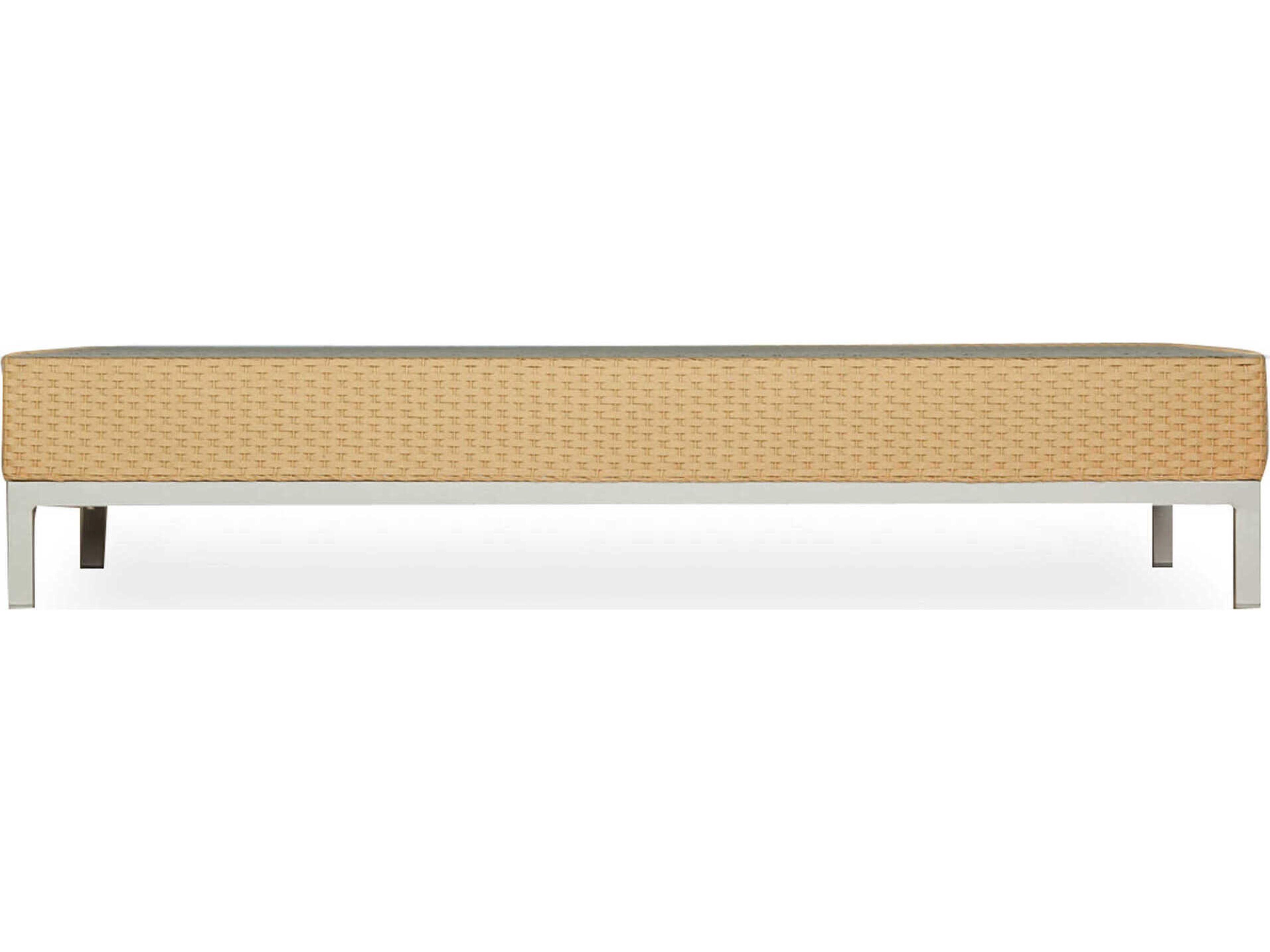 Lloyd Flanders Elements Steel Wicker Rectangular Lay-On Top Glass Outdoor Patio Coffee Table