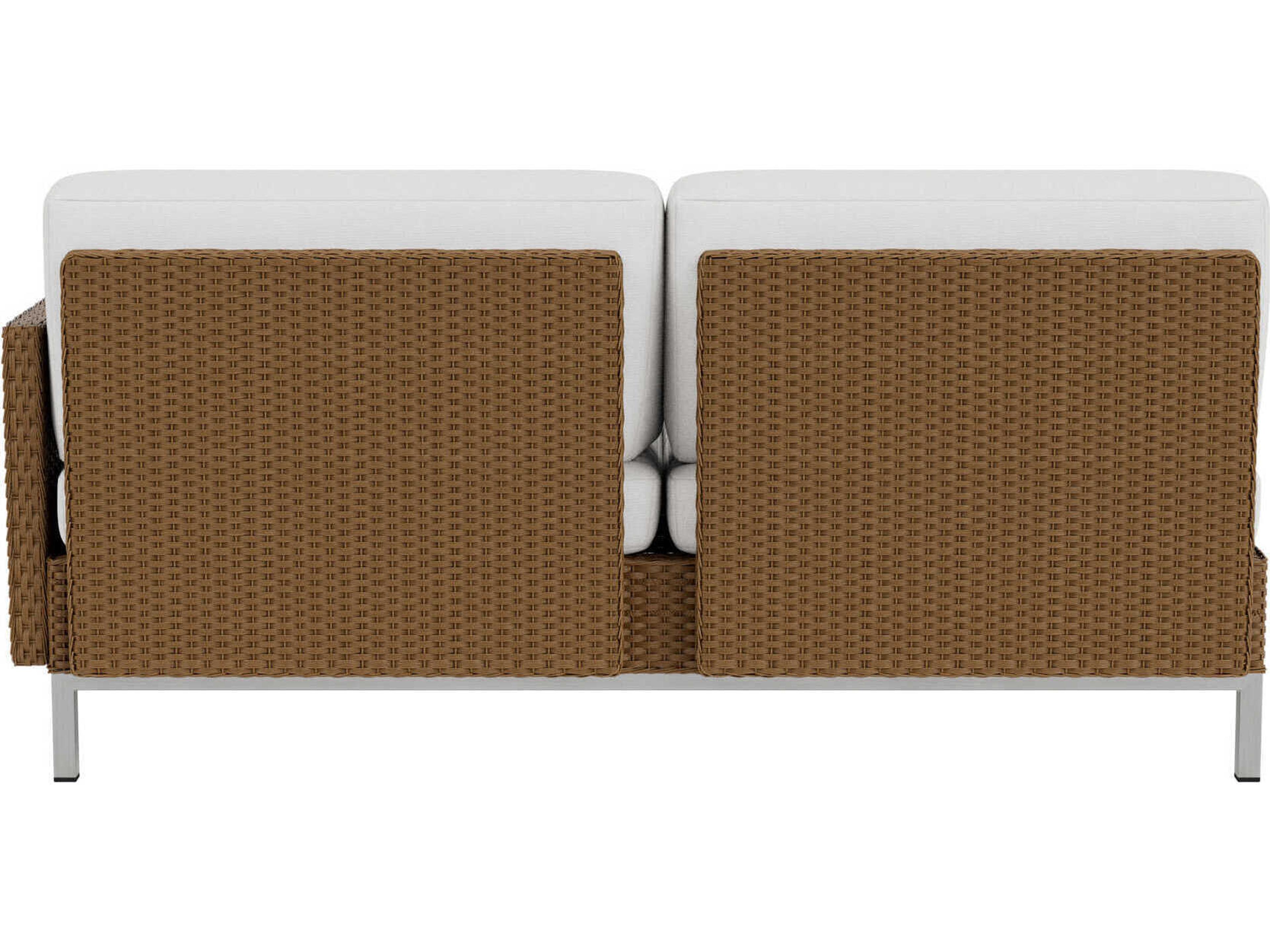 Lloyd Flanders Elements Steel Wicker Left Arm Outdoor Loveseat