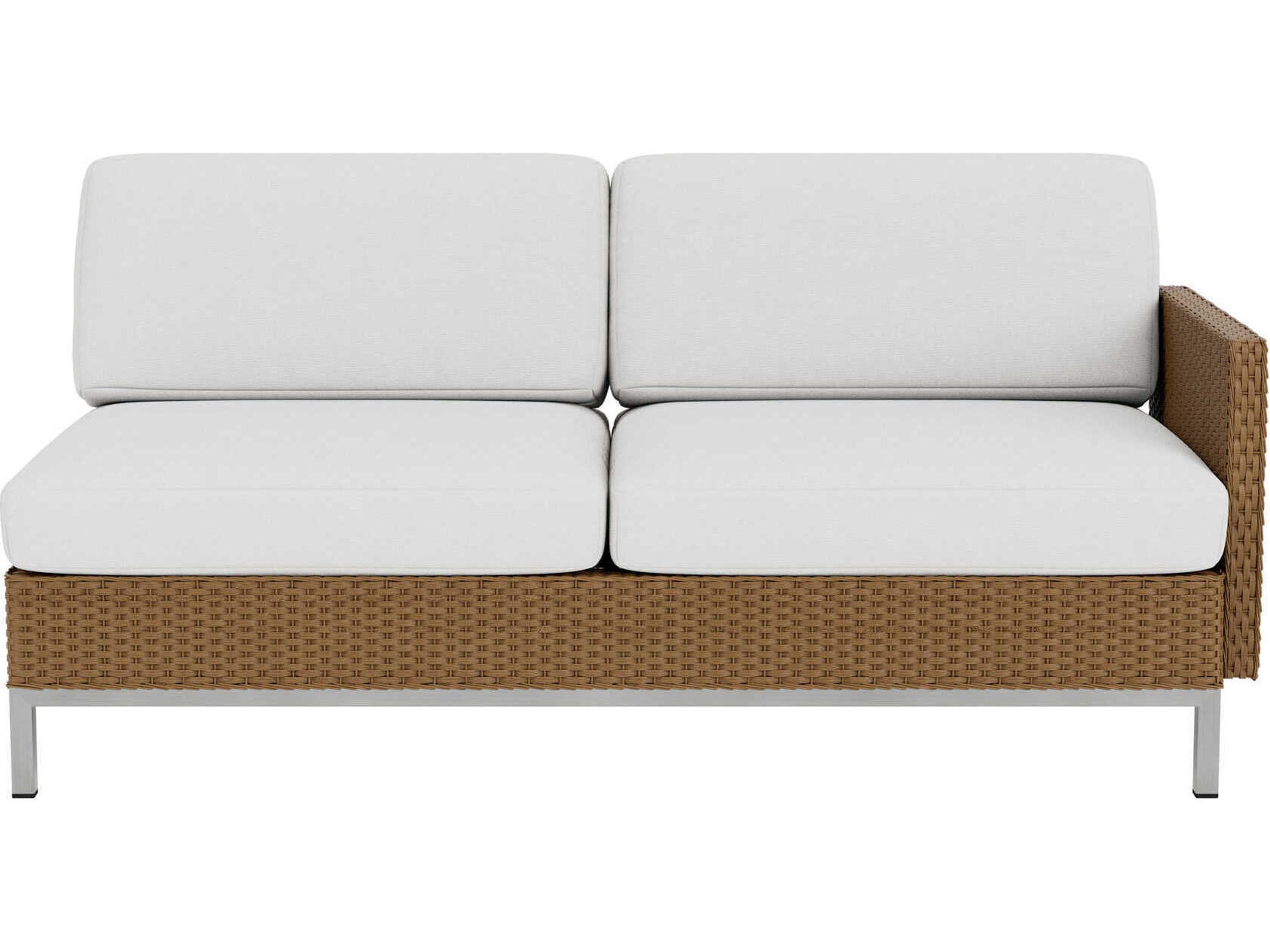 Lloyd Flanders Elements Steel Wicker Left Arm Outdoor Loveseat