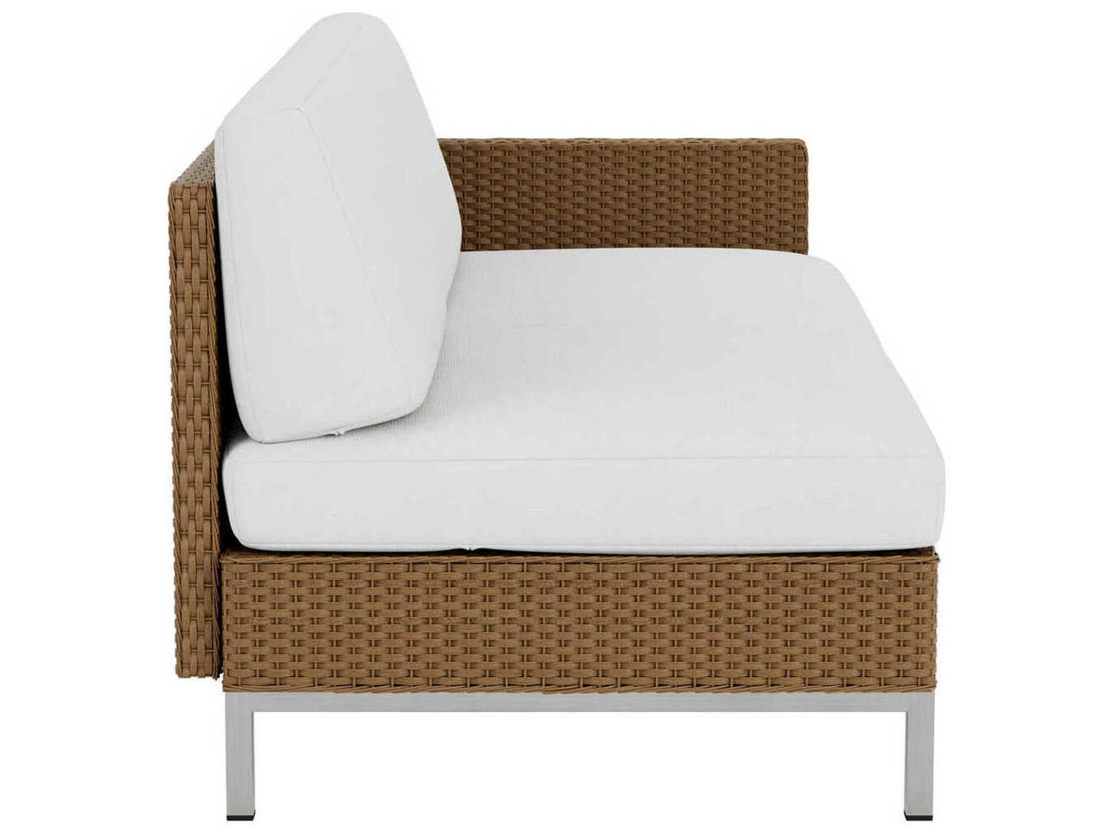 Lloyd Flanders Elements Steel Wicker Left Arm Outdoor Loveseat