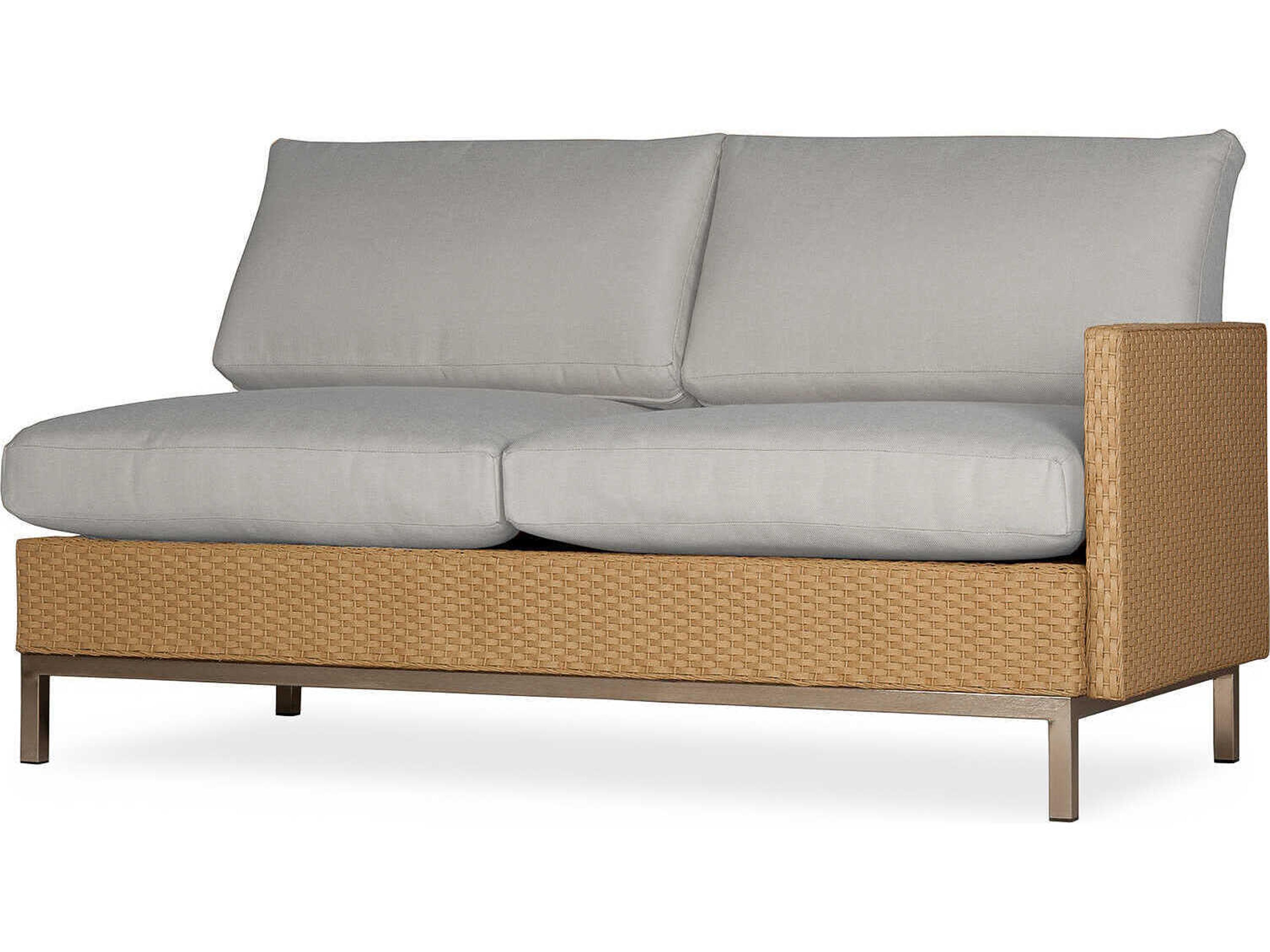Lloyd Flanders Elements Steel Wicker Left Arm Outdoor Loveseat
