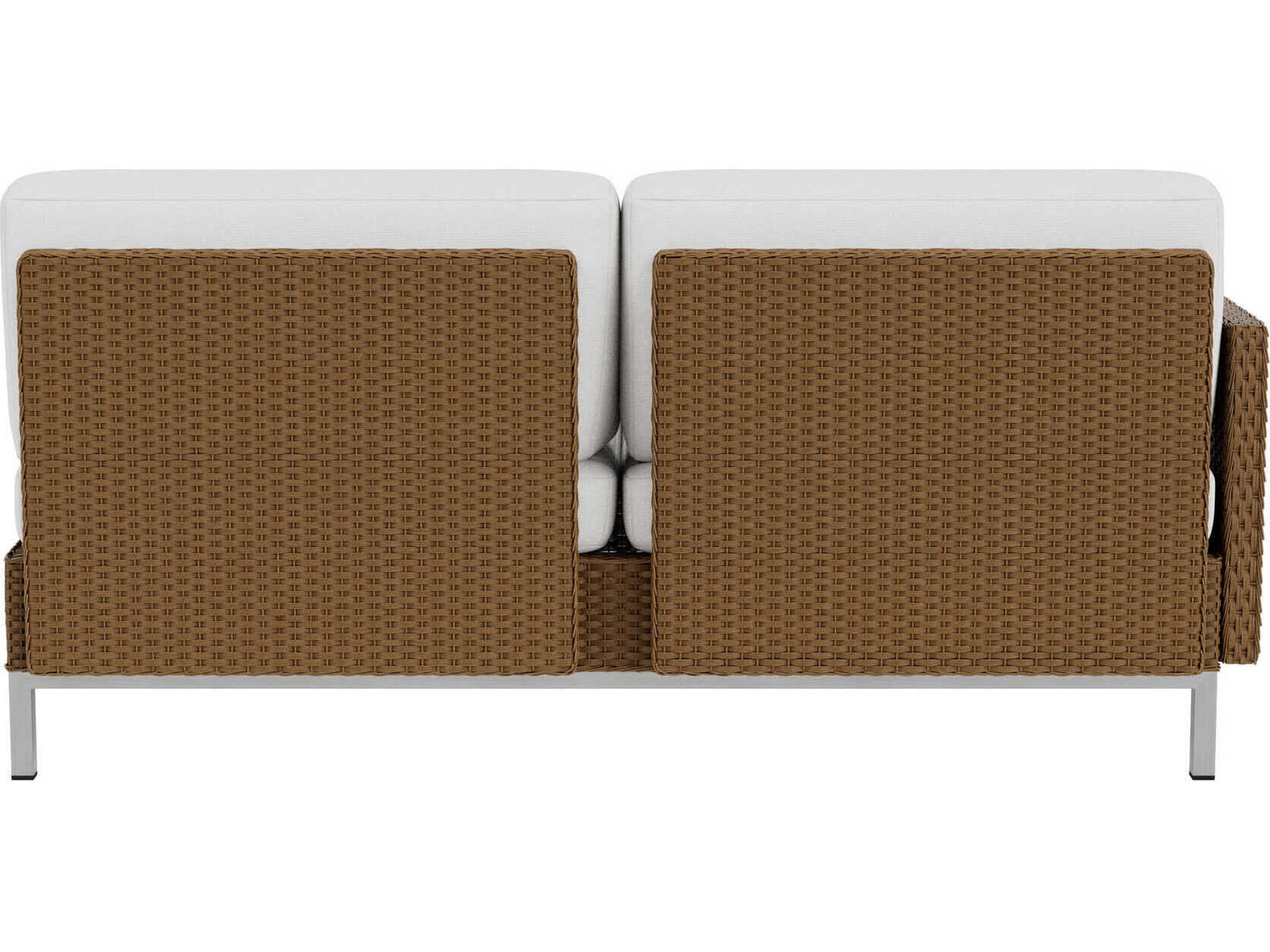 Lloyd Flanders Elements Steel Wicker Right Arm Outdoor Patio Loveseat