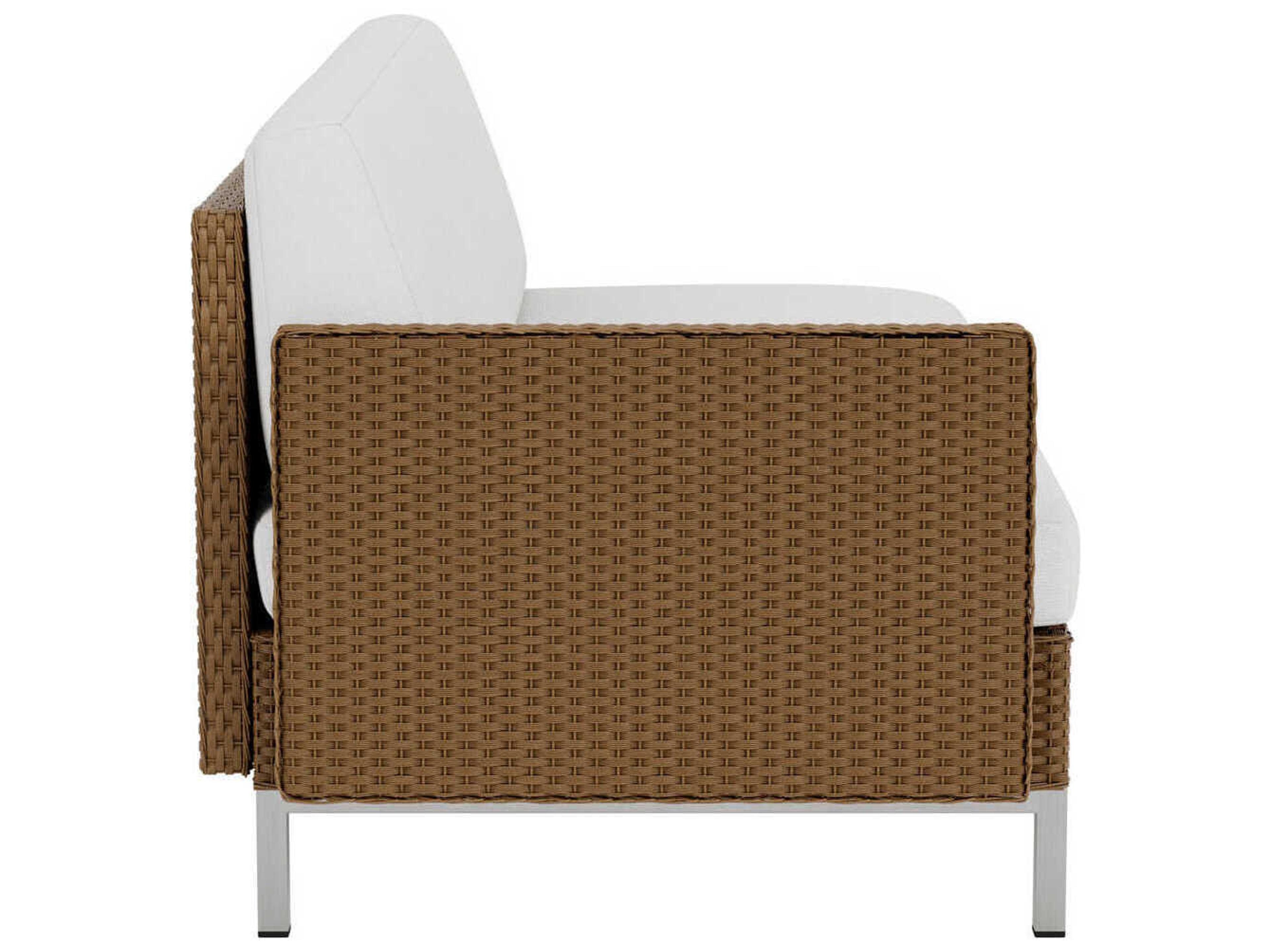 Lloyd Flanders Elements Steel Wicker Right Arm Outdoor Patio Loveseat