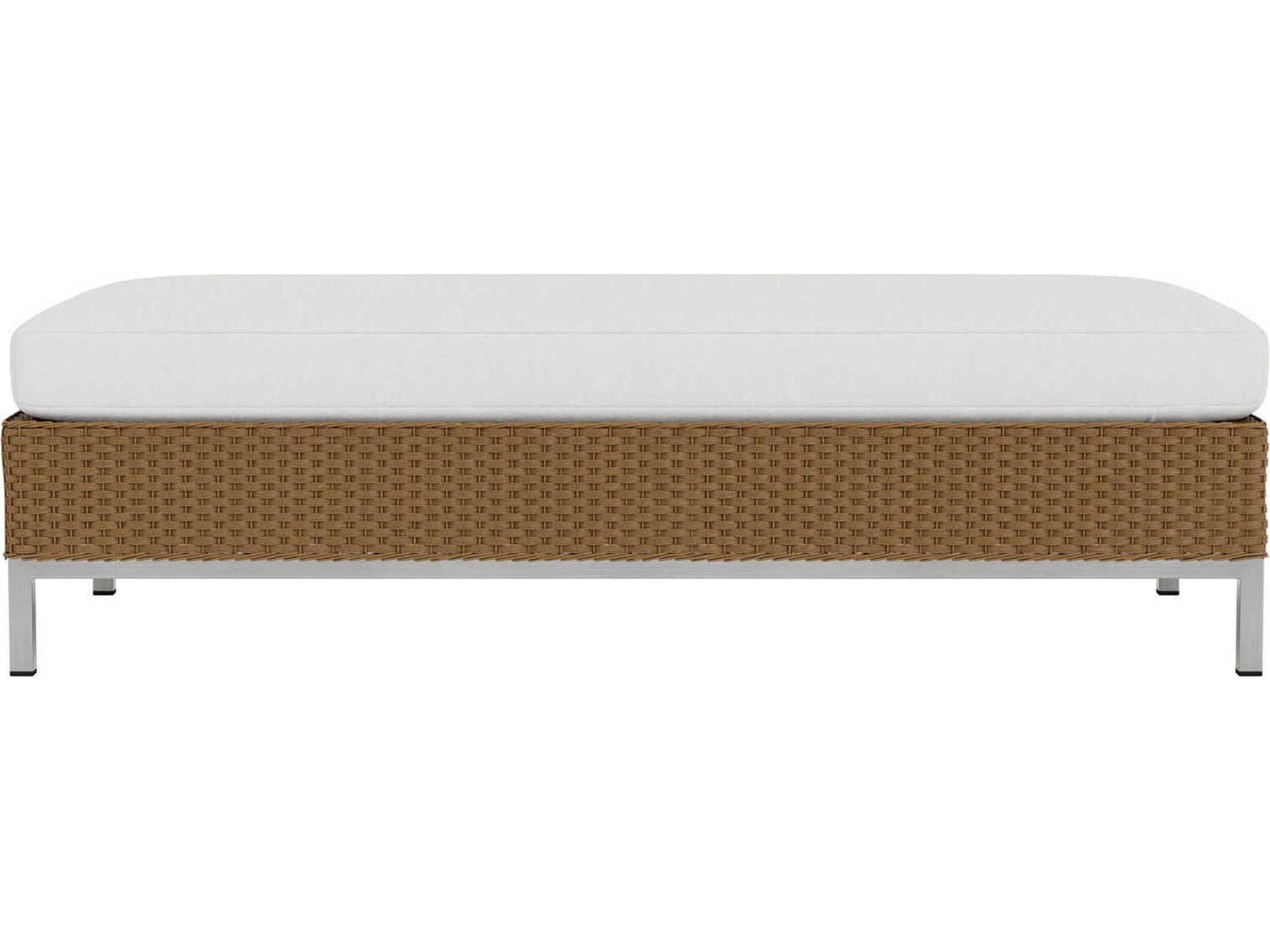 Lloyd Flanders Elements Steel Wicker Large Outdoor Ottoman