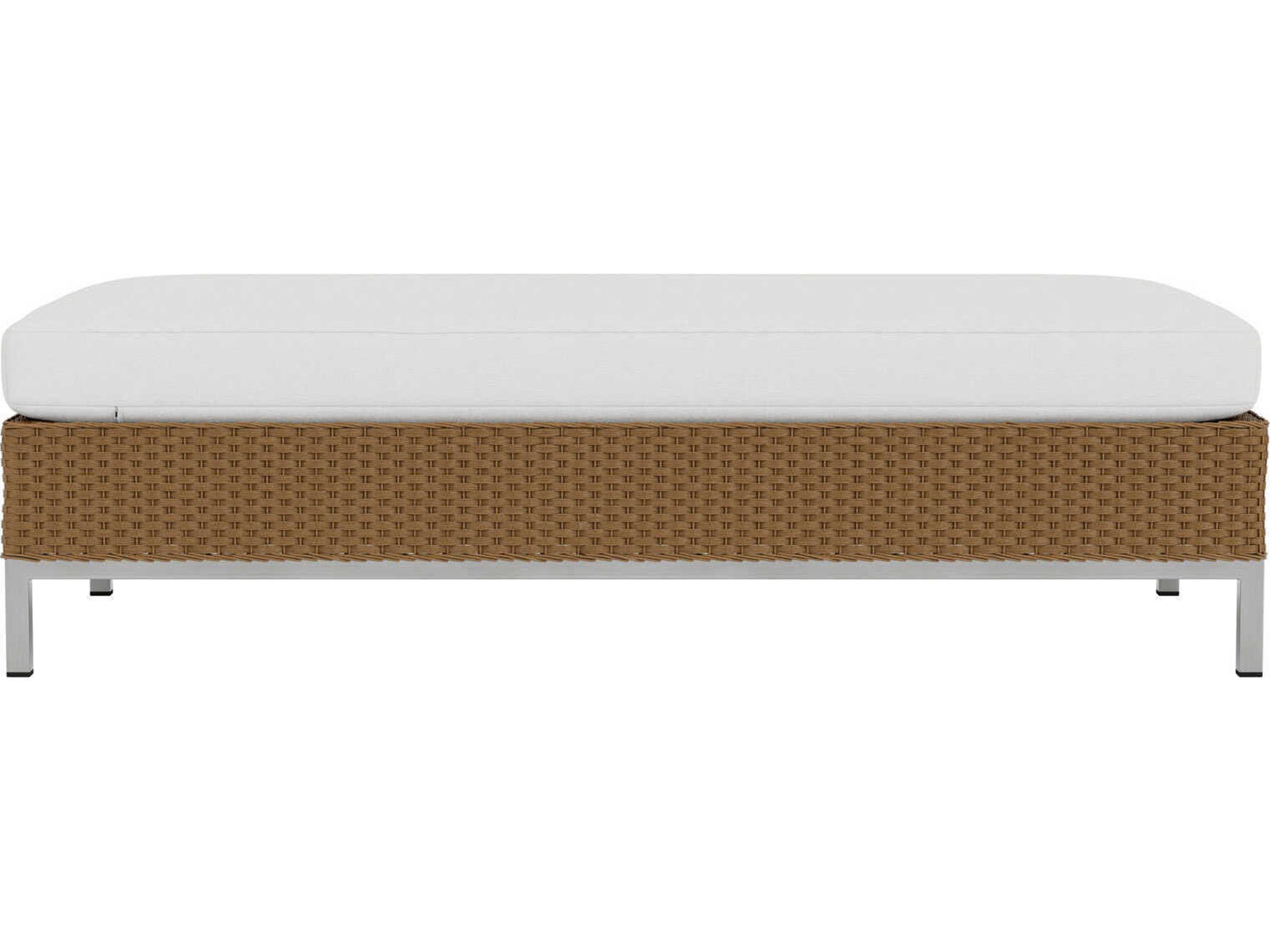 Lloyd Flanders Elements Steel Wicker Large Outdoor Ottoman