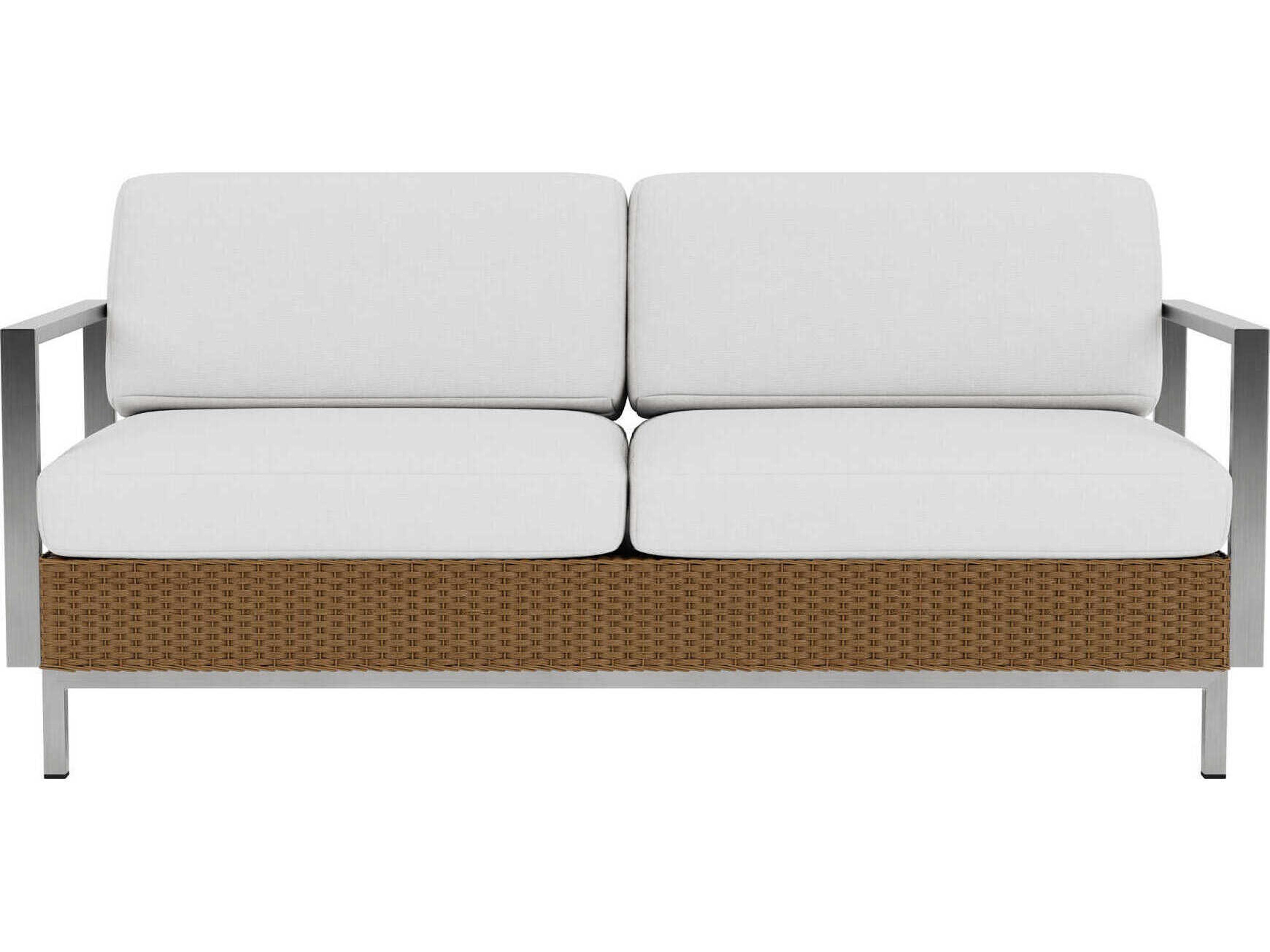 Lloyd Flanders Elements Steel Wicker Outdoor Patio Loveseat