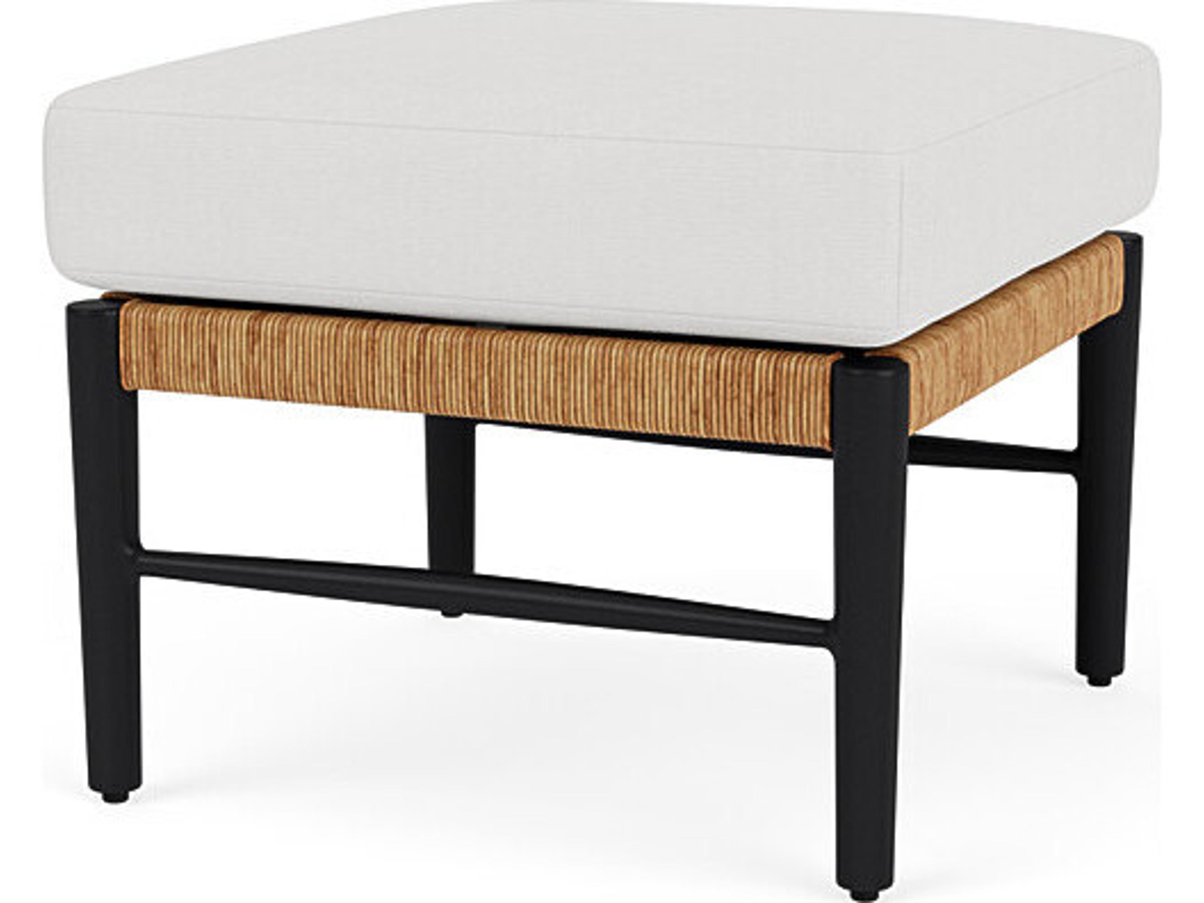 Galloway Ottoman Modern Woven Outdoor Footstool