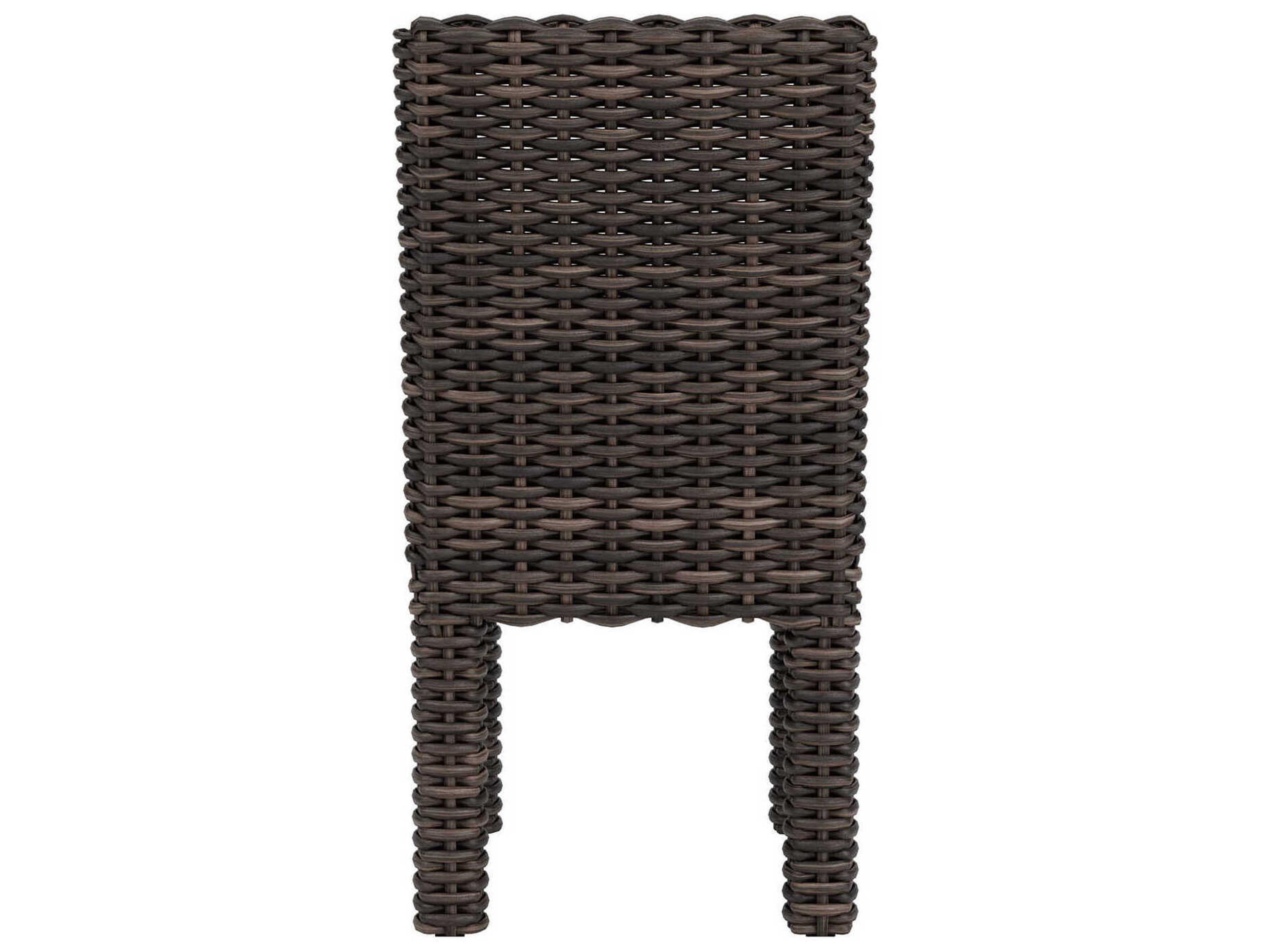 Lloyd Flanders Largo Vintage Oak Wicker Outdoor Patio Dining Side Chair