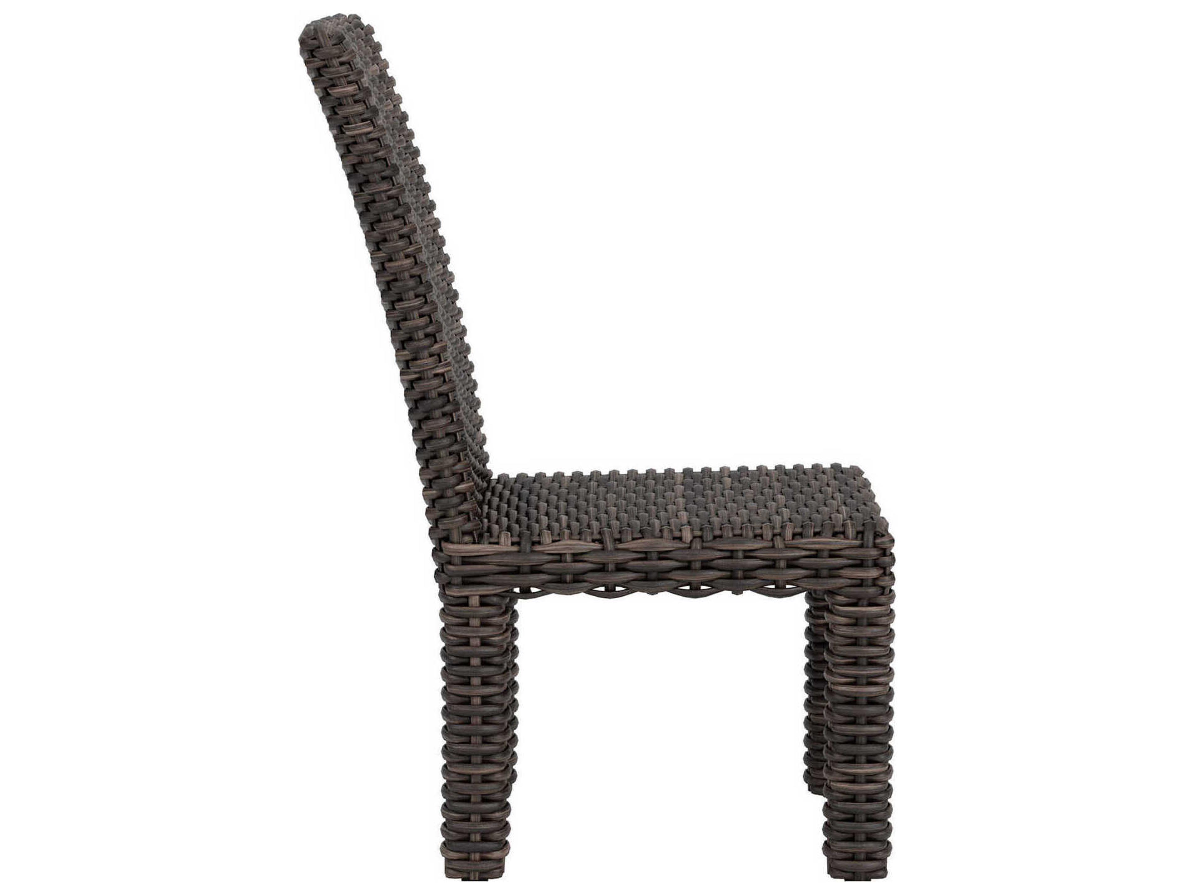 Lloyd Flanders Largo Vintage Oak Wicker Outdoor Patio Dining Side Chair