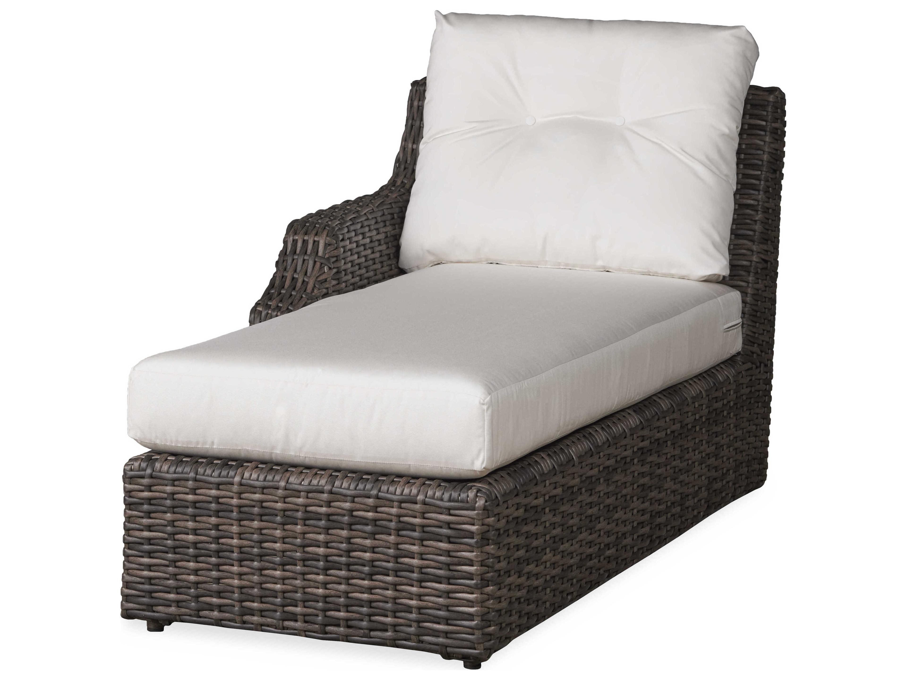 Largo Vintage Oak Wicker Right Arm Outdoor Patio Chaise Lounge