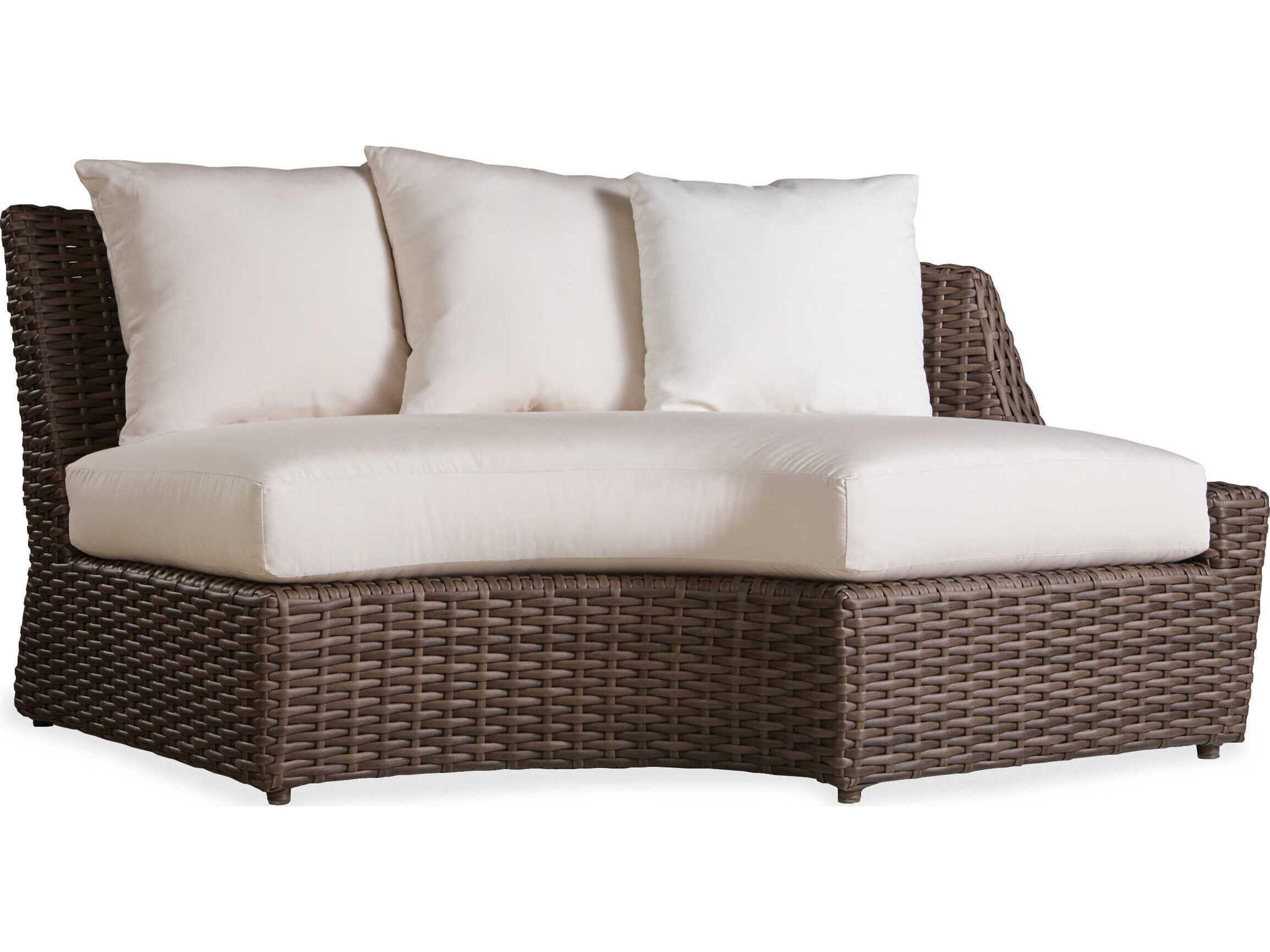 Largo Wicker Left Arm Curved Sectional Sofa