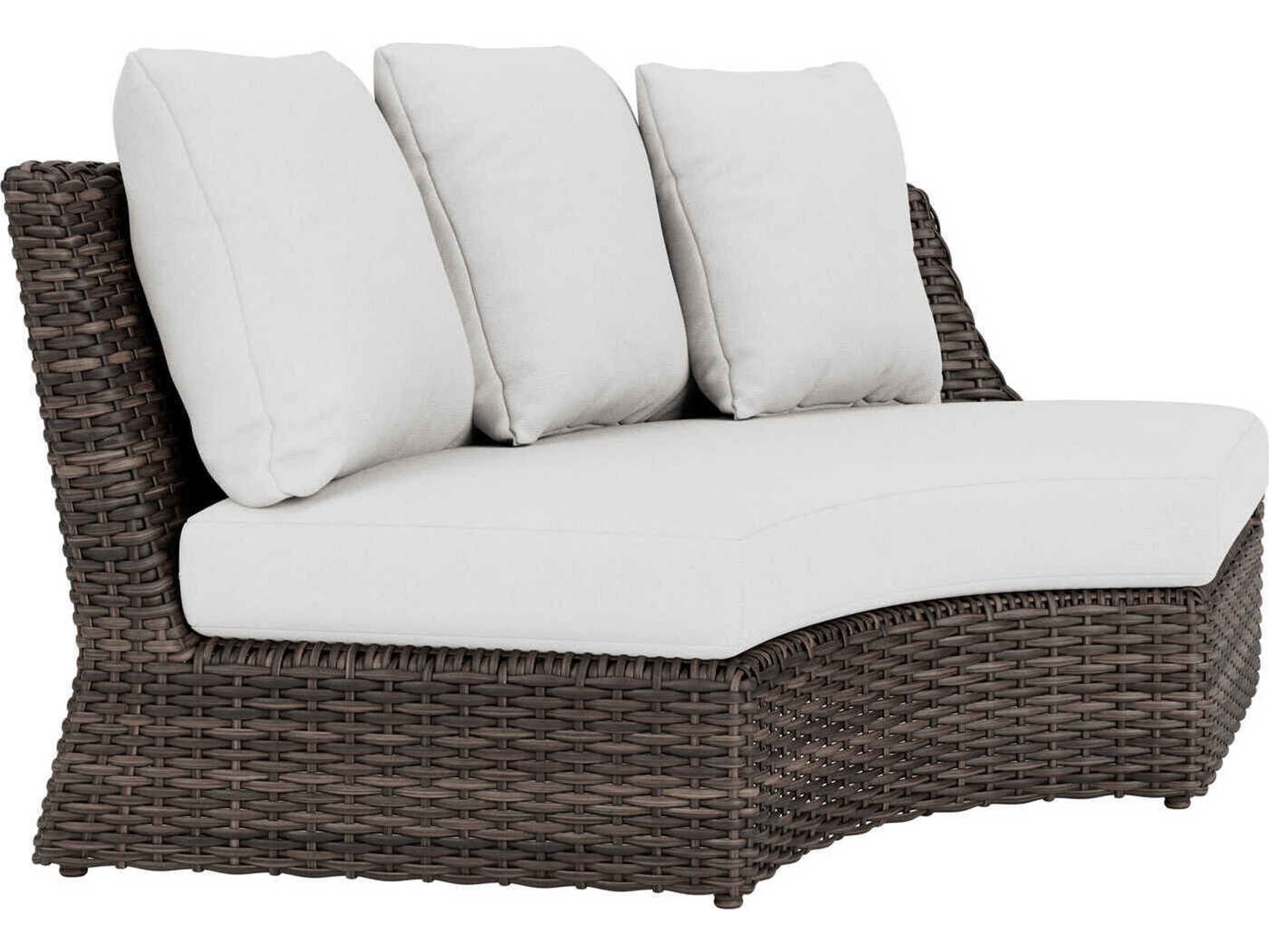 Lloyd Flanders Largo Wicker Curved Left Arm Sofa