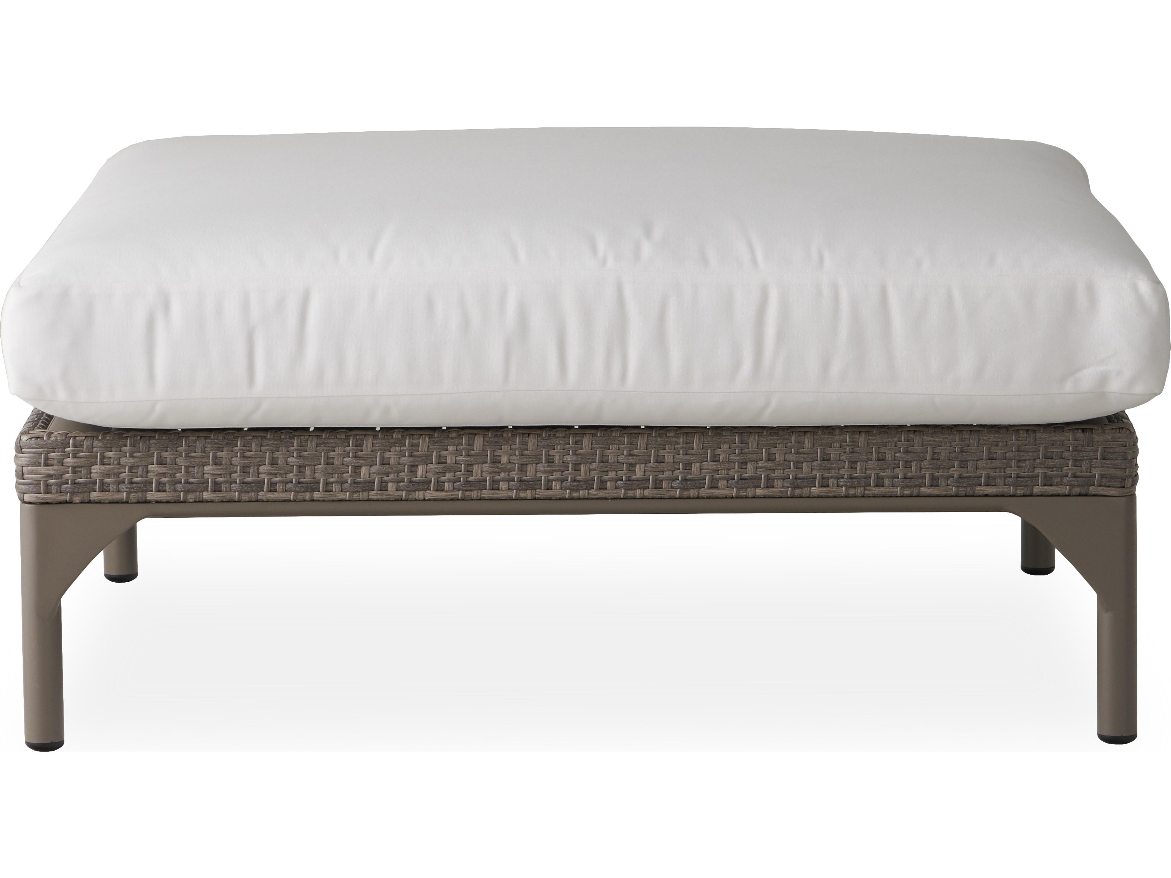 Lloyd Flanders Martinique Granite Wicker Large Outdoor Ottoman