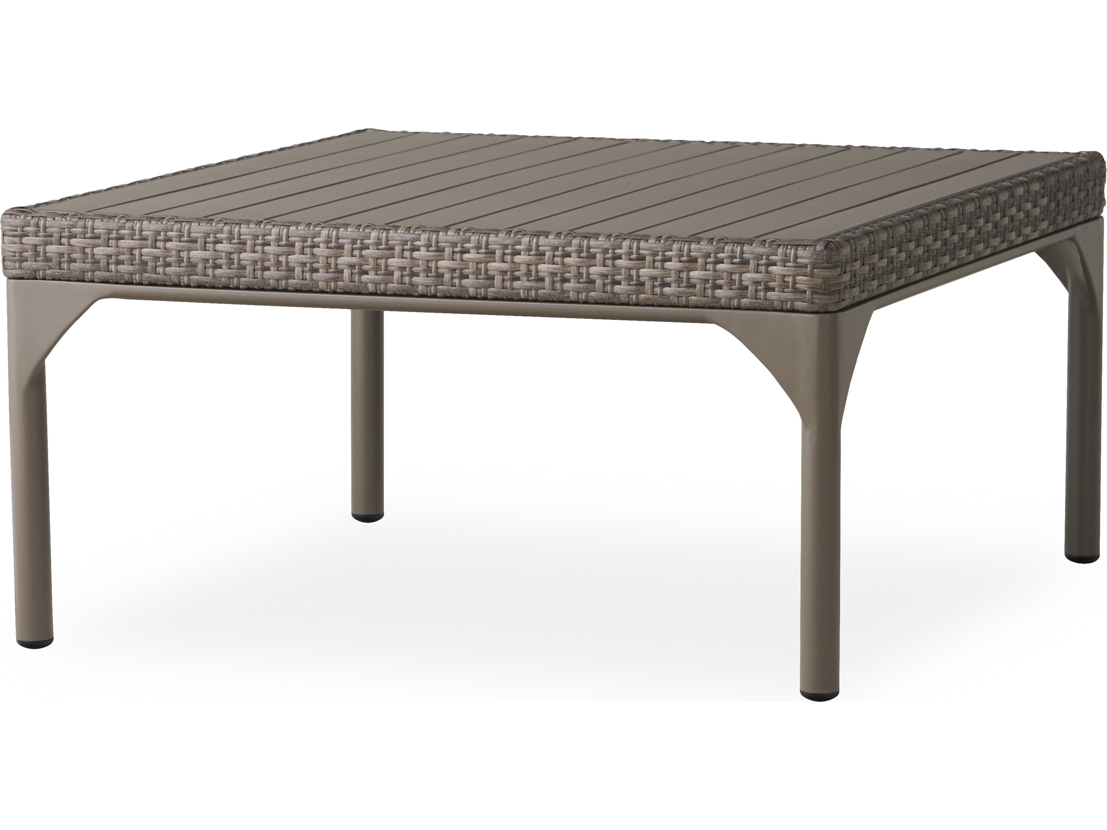 Martinique Granite Wicker Square Outdoor Patio Coffee Table