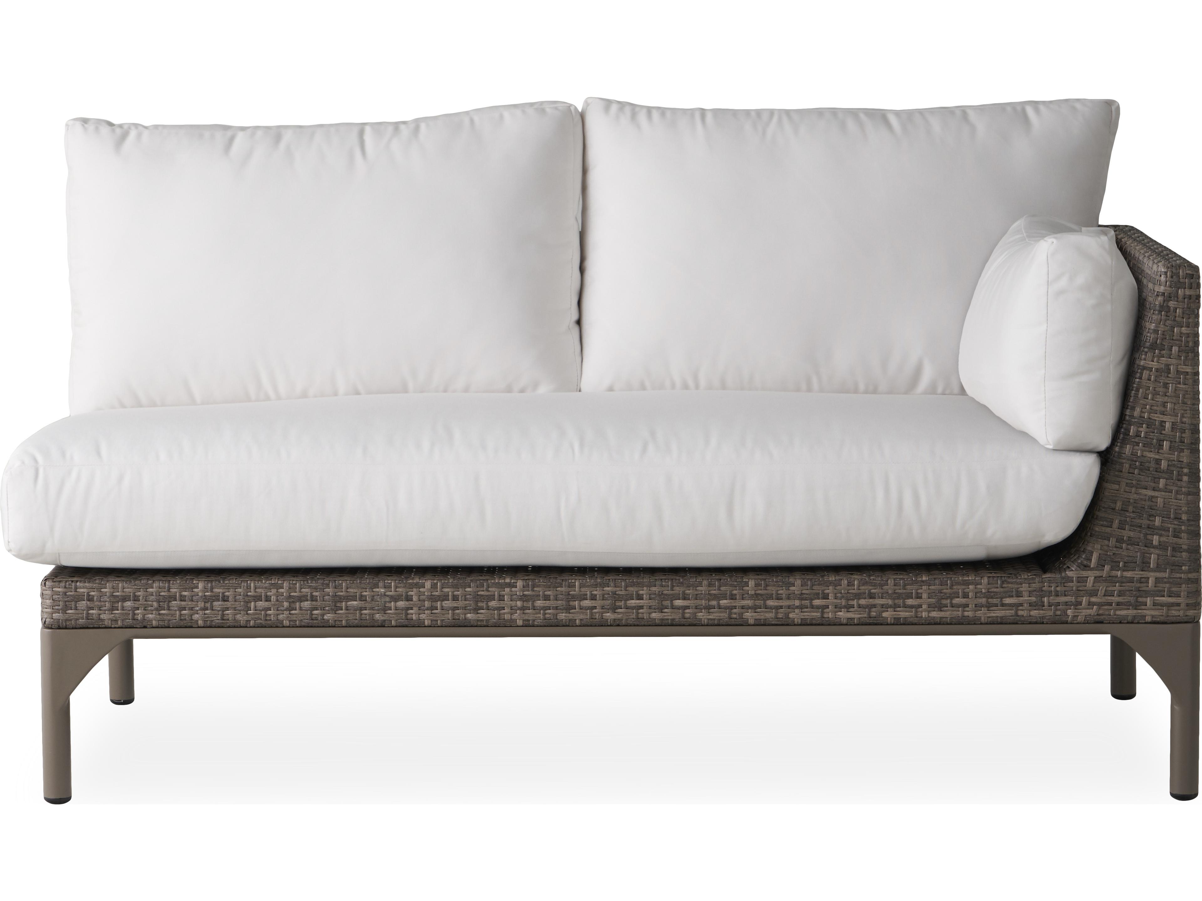 Lloyd Flanders Martinique Granite Wicker Left Arm Outdoor Patio Loveseat