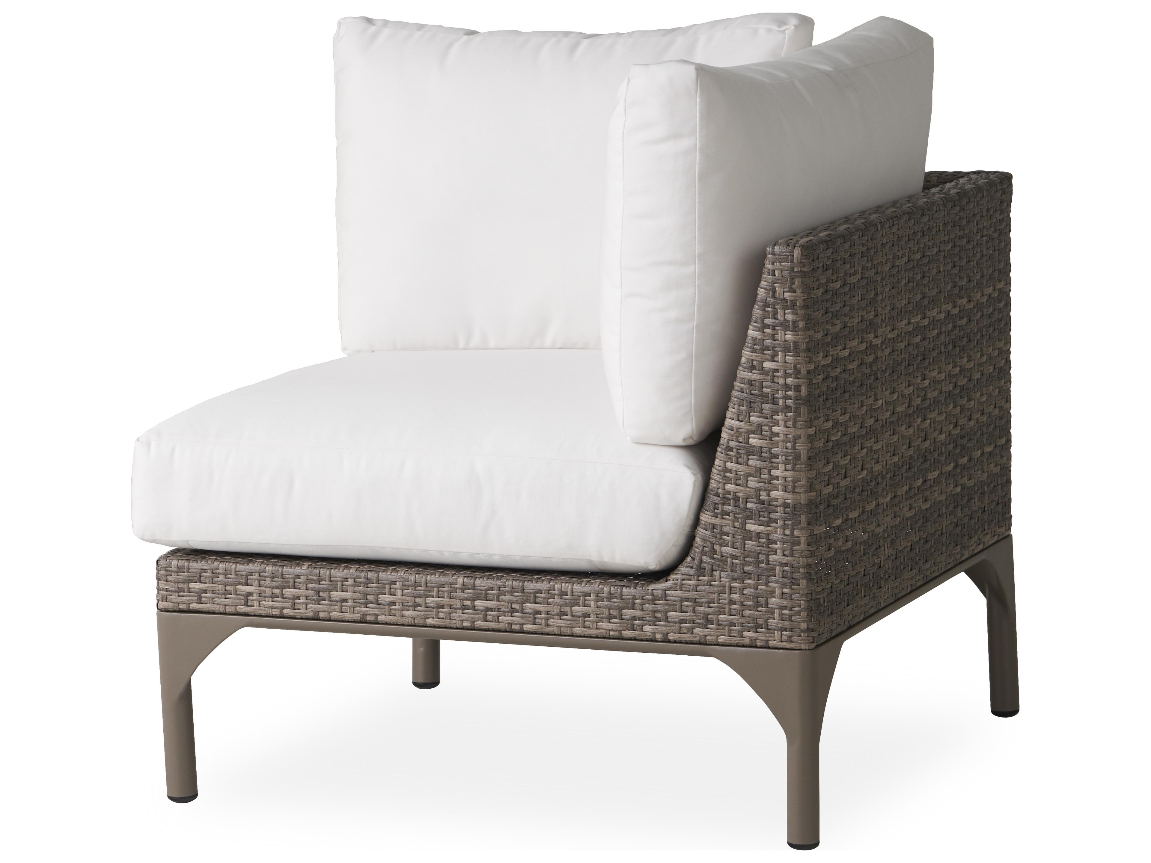 Lloyd Flanders Martinique Granite Wicker Corner Outdoor Patio Lounge Chair