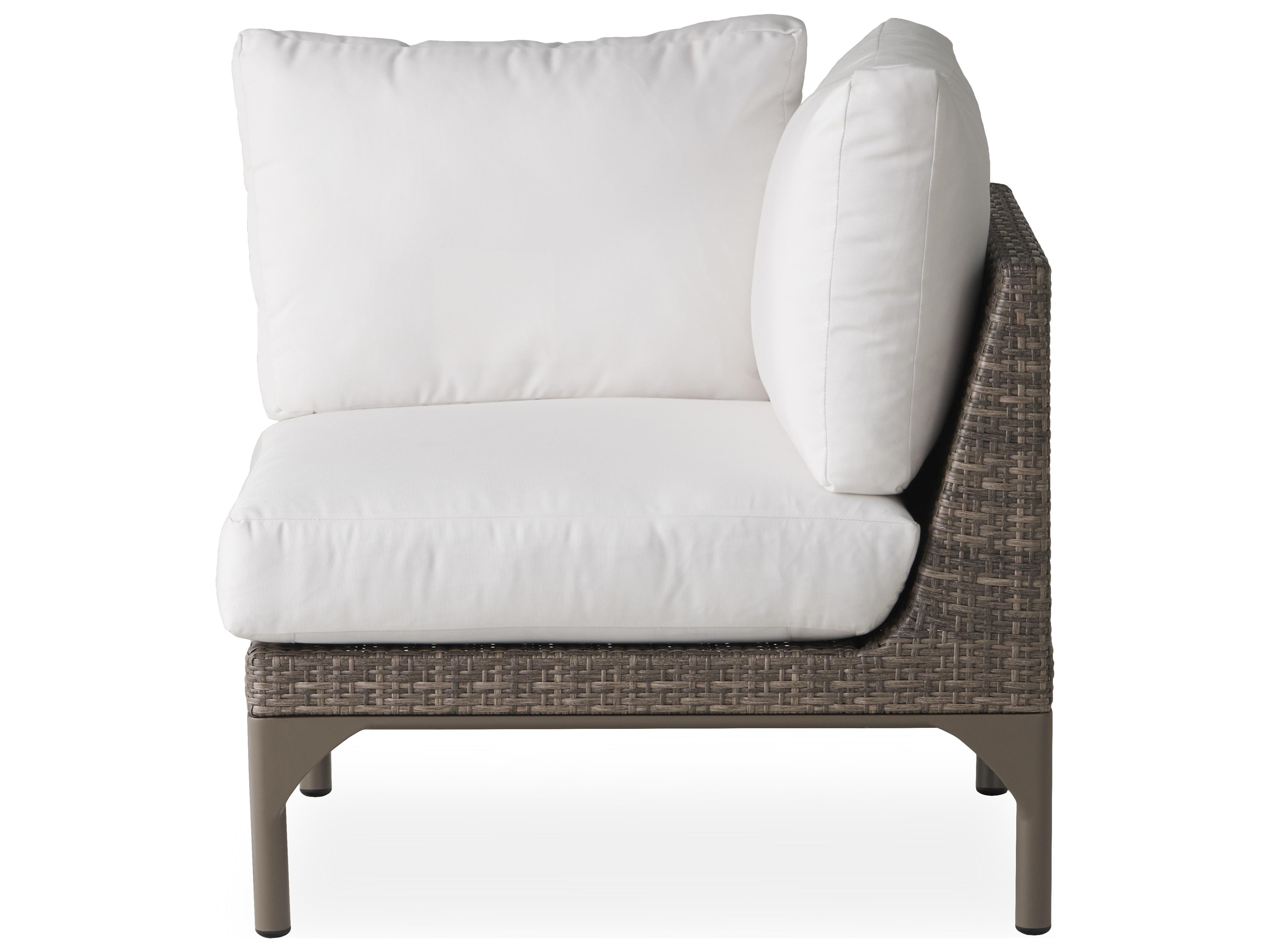 Lloyd Flanders Martinique Granite Wicker Corner Outdoor Patio Lounge Chair