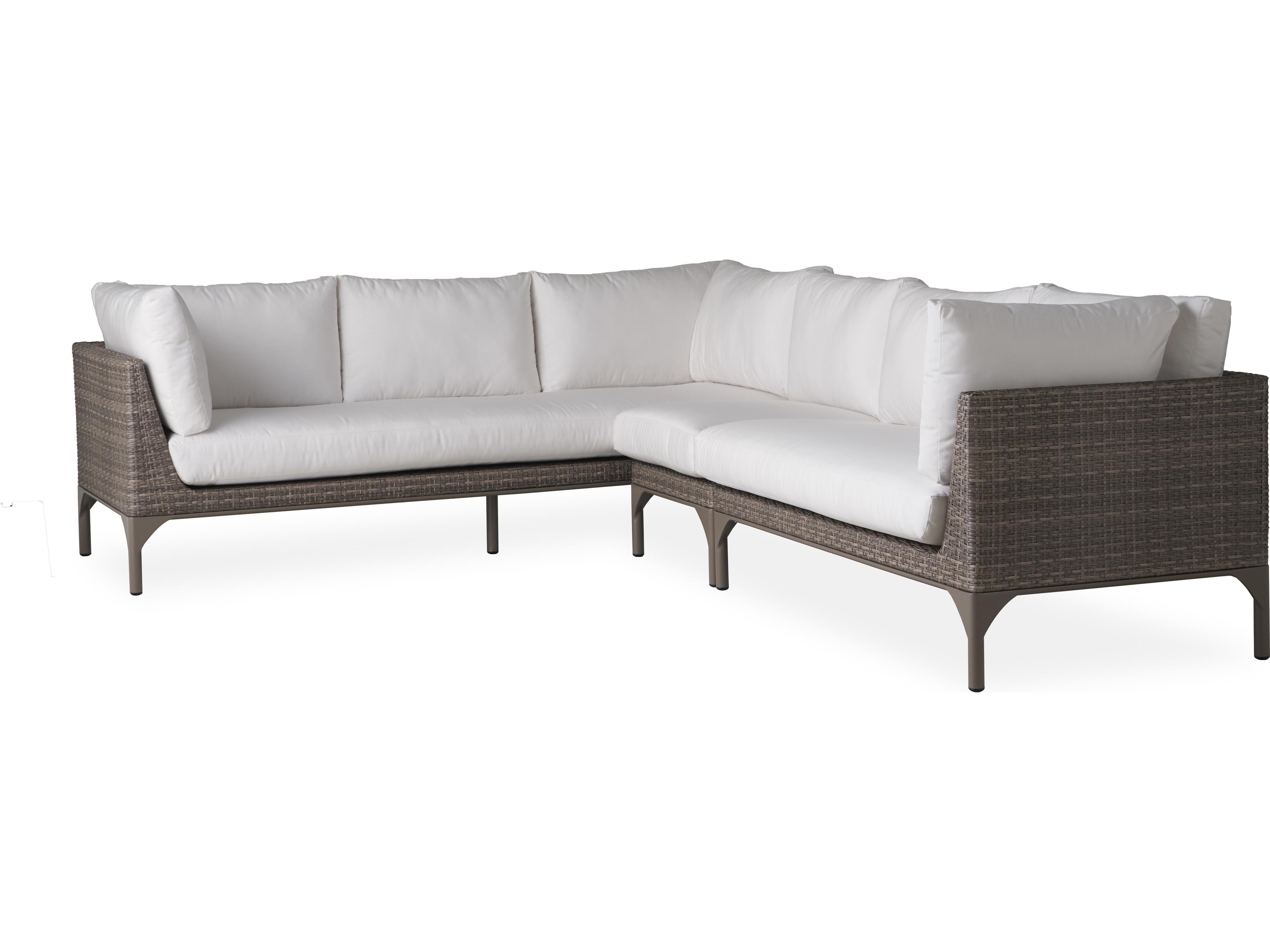 Lloyd Flanders Martinique Granite Wicker Sectional Patio Sofa