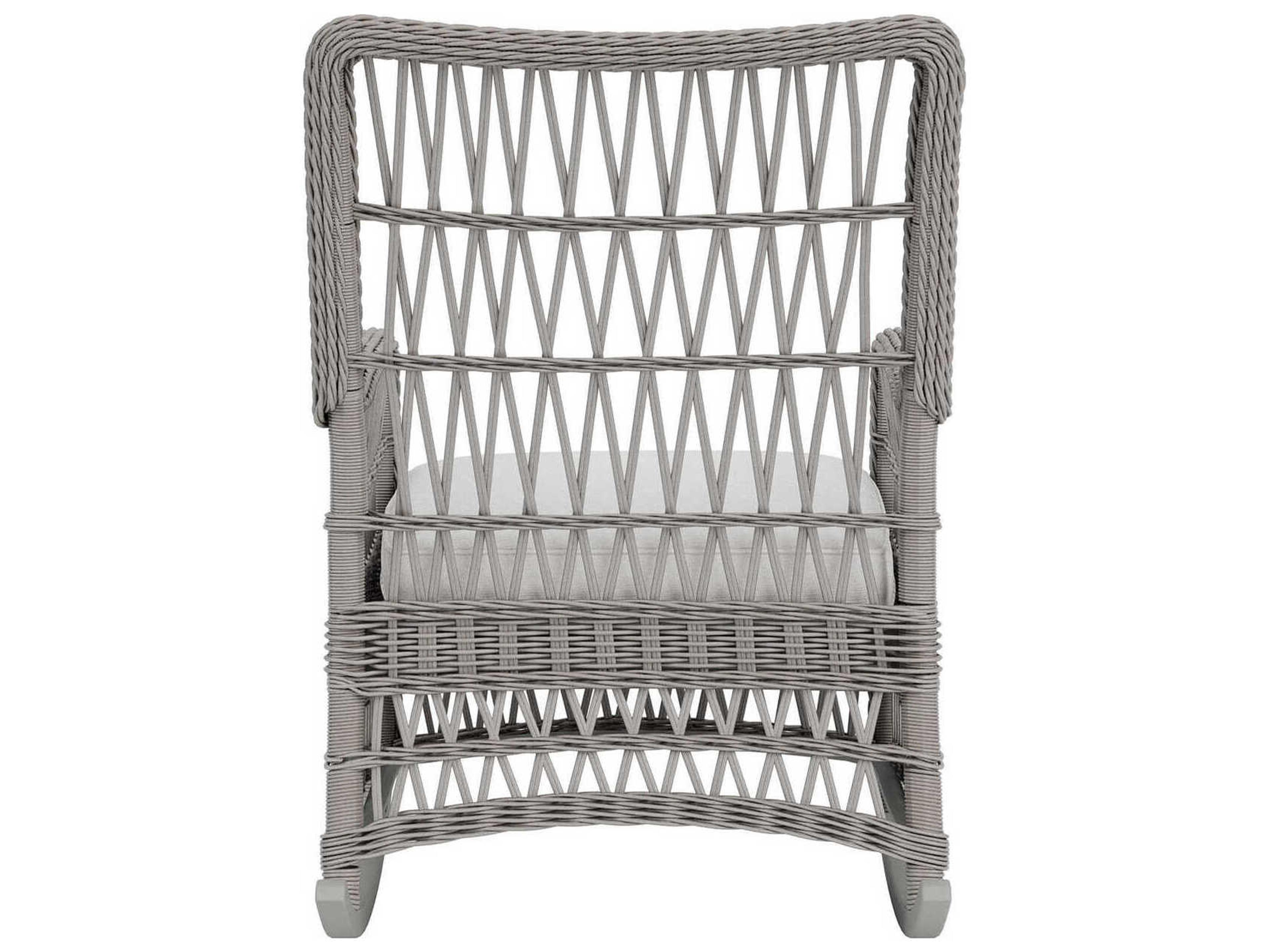 Lloyd Flanders Mackinac Wicker High Back Porch Rocker Outdoor Patio Lounge Chair