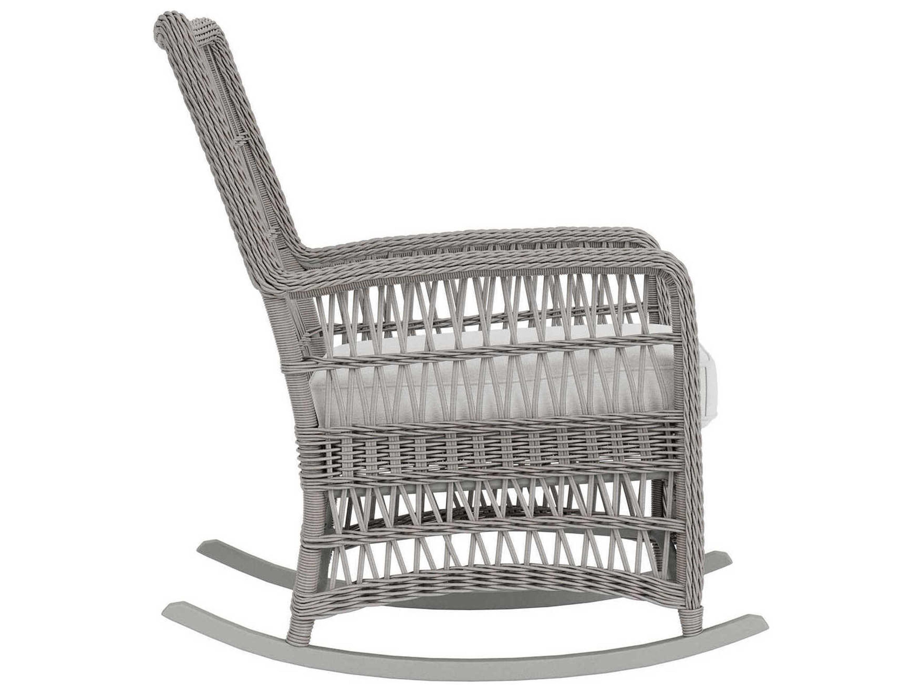 Lloyd Flanders Mackinac Wicker High Back Porch Rocker Outdoor Patio Lounge Chair