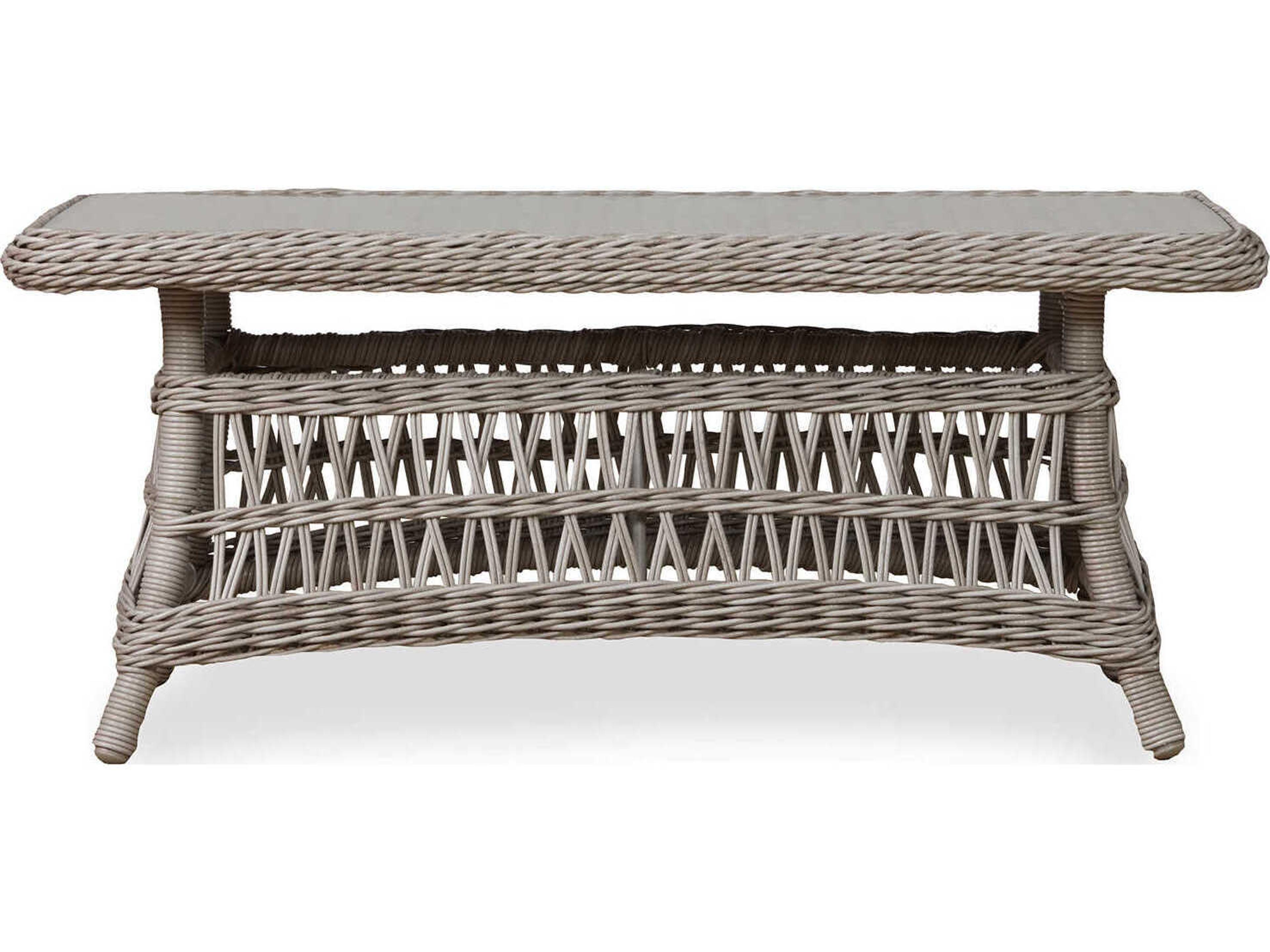 Lloyd Flanders Mackinac Rectangular Lay-On Glass Top Patio Coffee Table