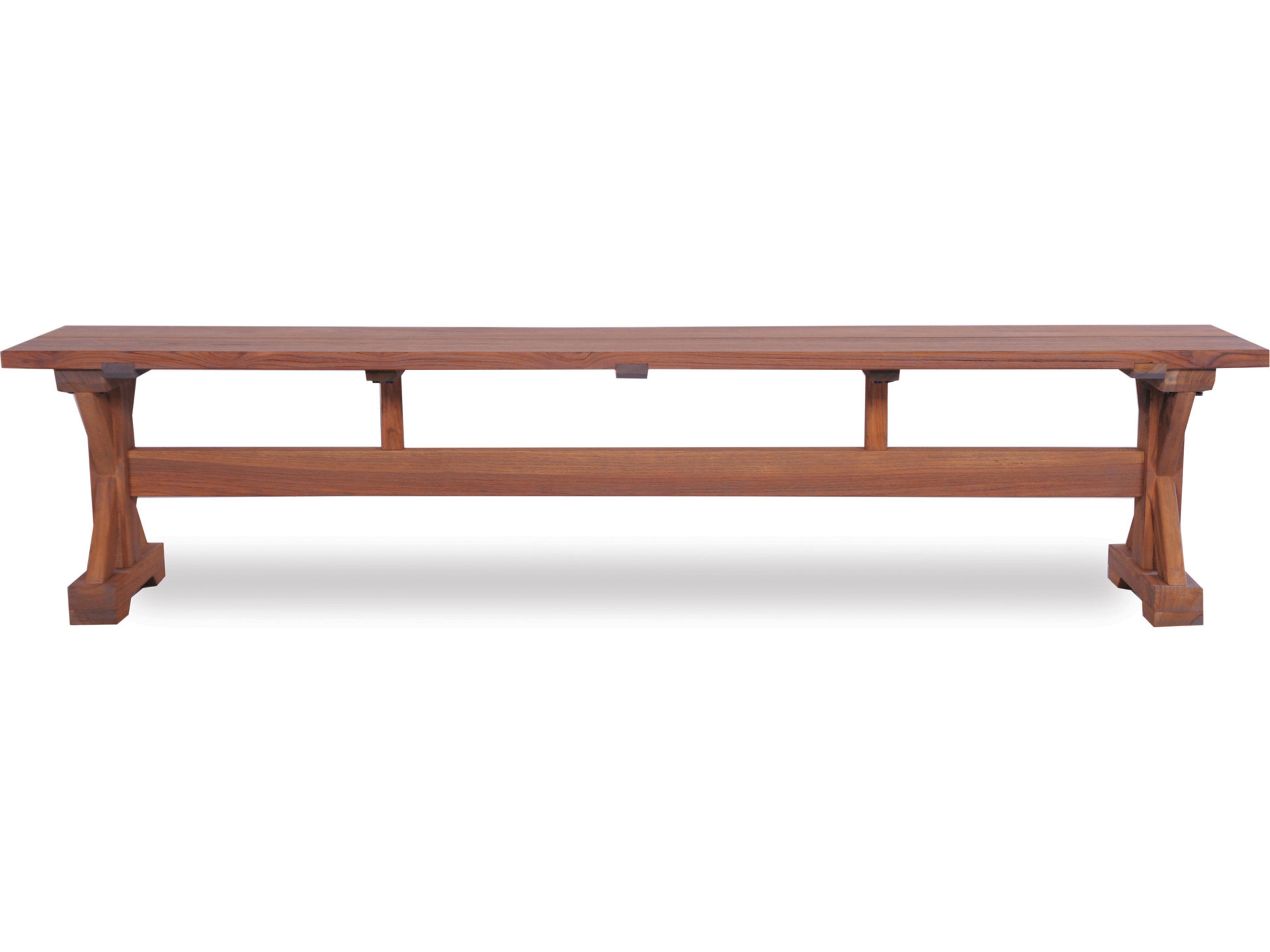 Lloyd Flanders Teak Trestle Outdoor Bench