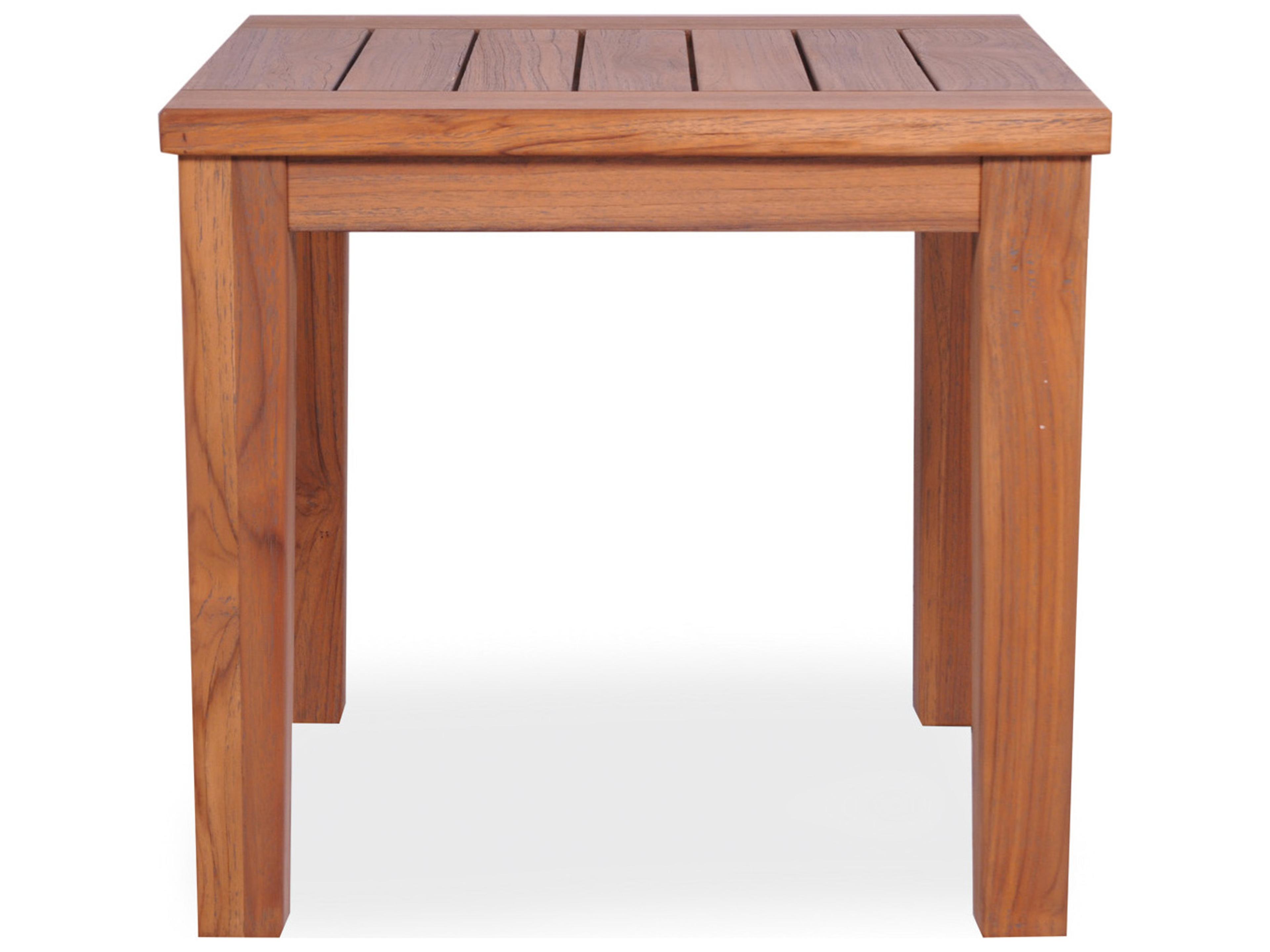 Lloyd Flanders Teak Square Tapered Leg Patio End Table
