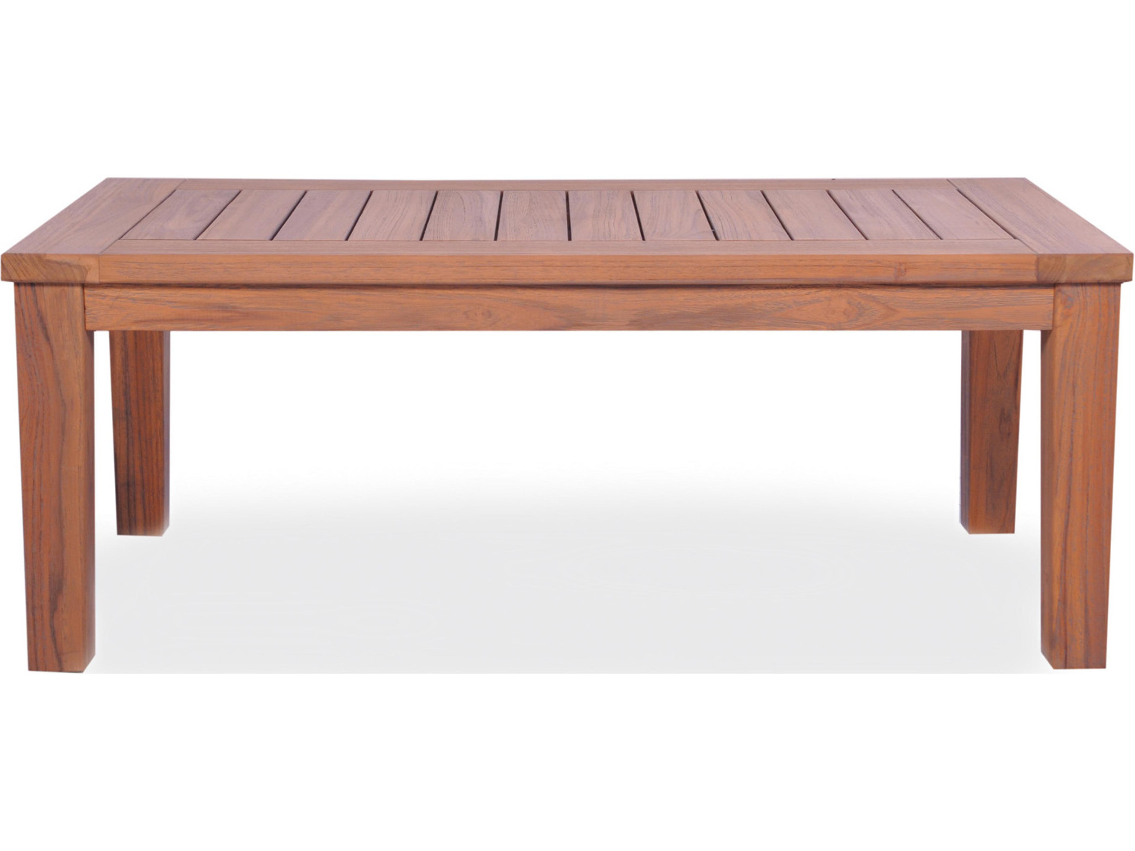 Lloyd Flanders Teak Rectangular Tapered Leg Patio Coffee Table