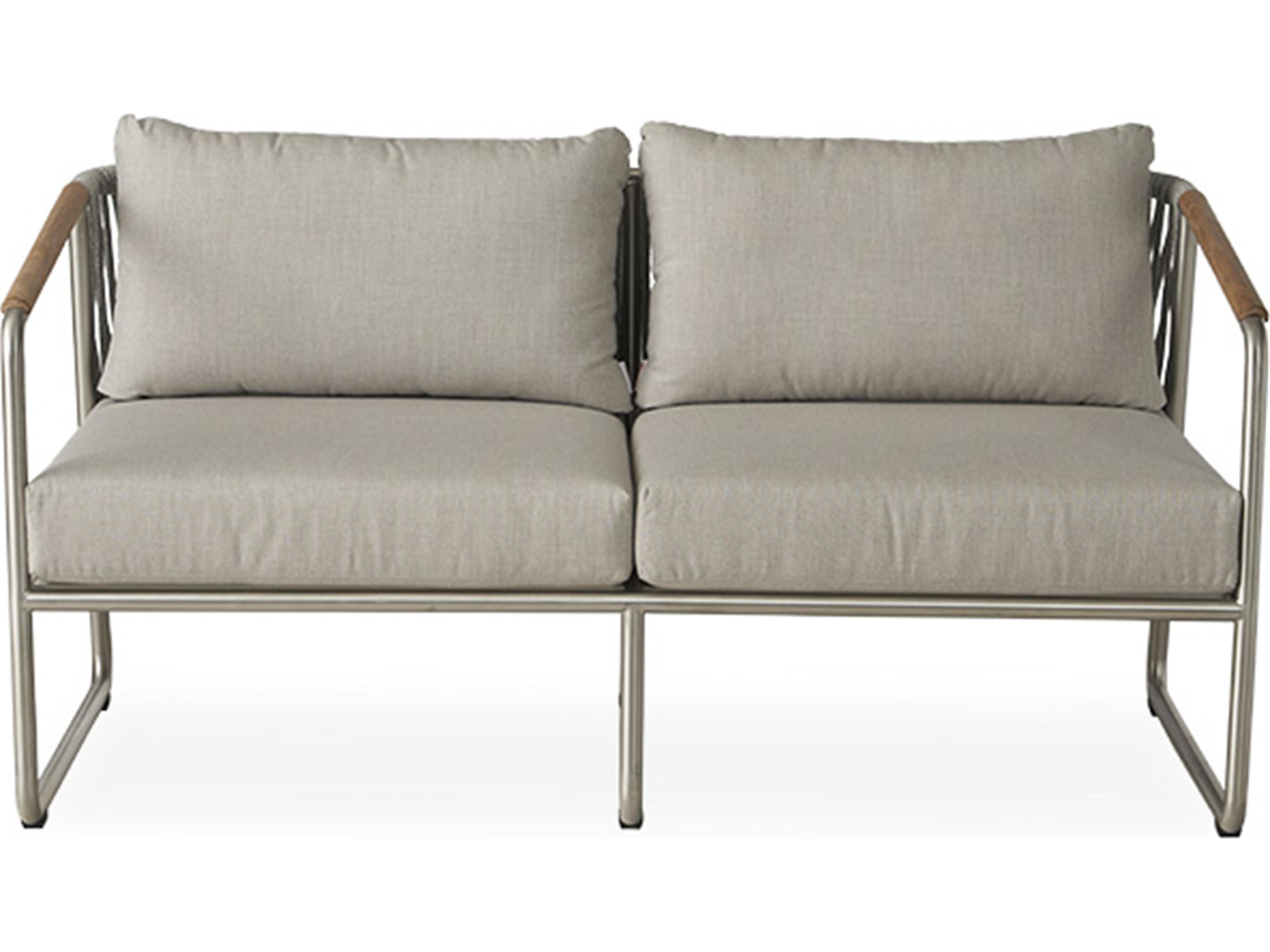 Lloyd Flanders Elevation Stainless Steel Outdoor Patio Loveseat