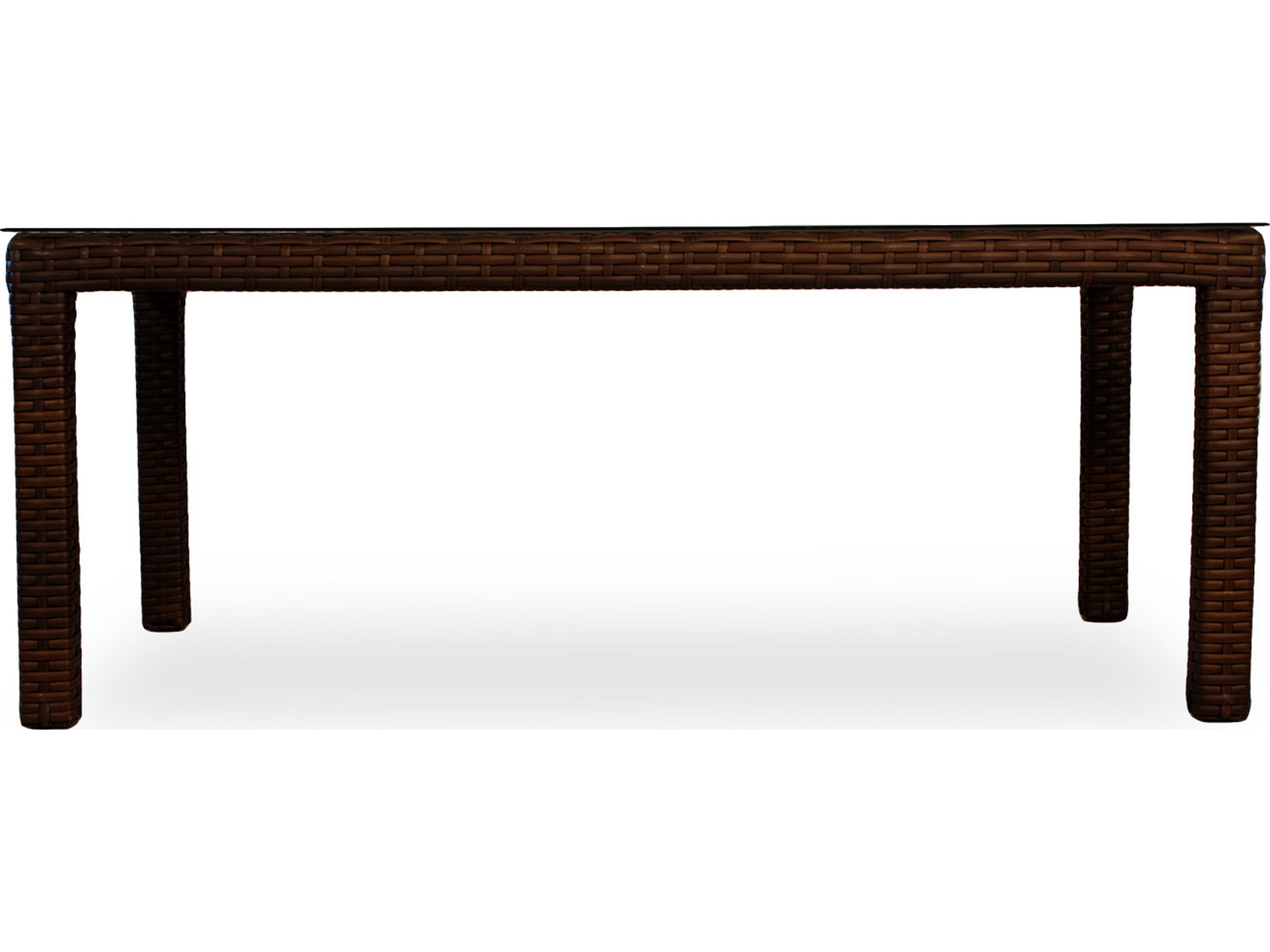 Lloyd Flanders Contempo Wicker Rectangular Patio Dining Table with Umbrella Hole