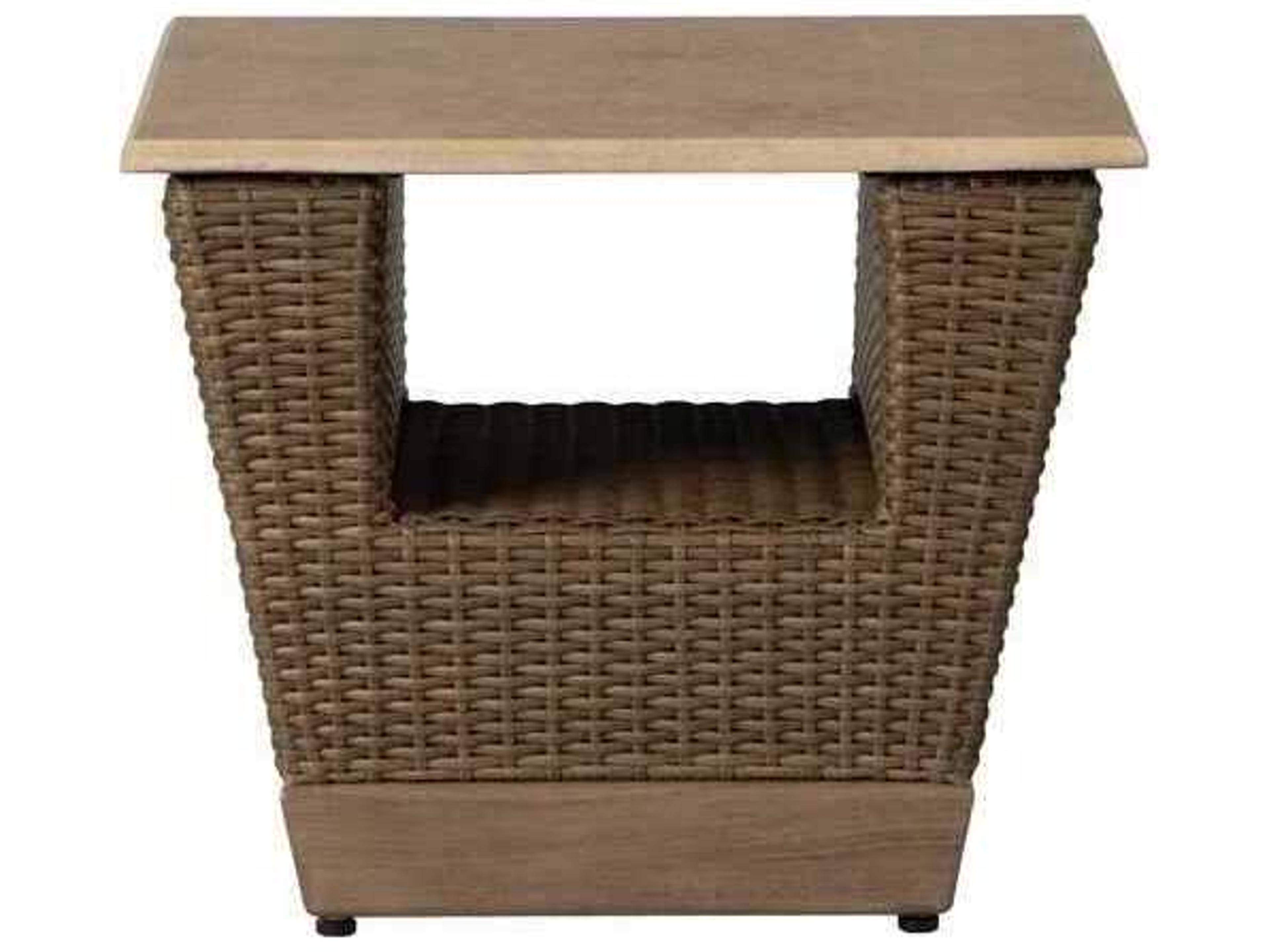 Lloyd Flanders Charisma Aluminum Wicker Square End Table