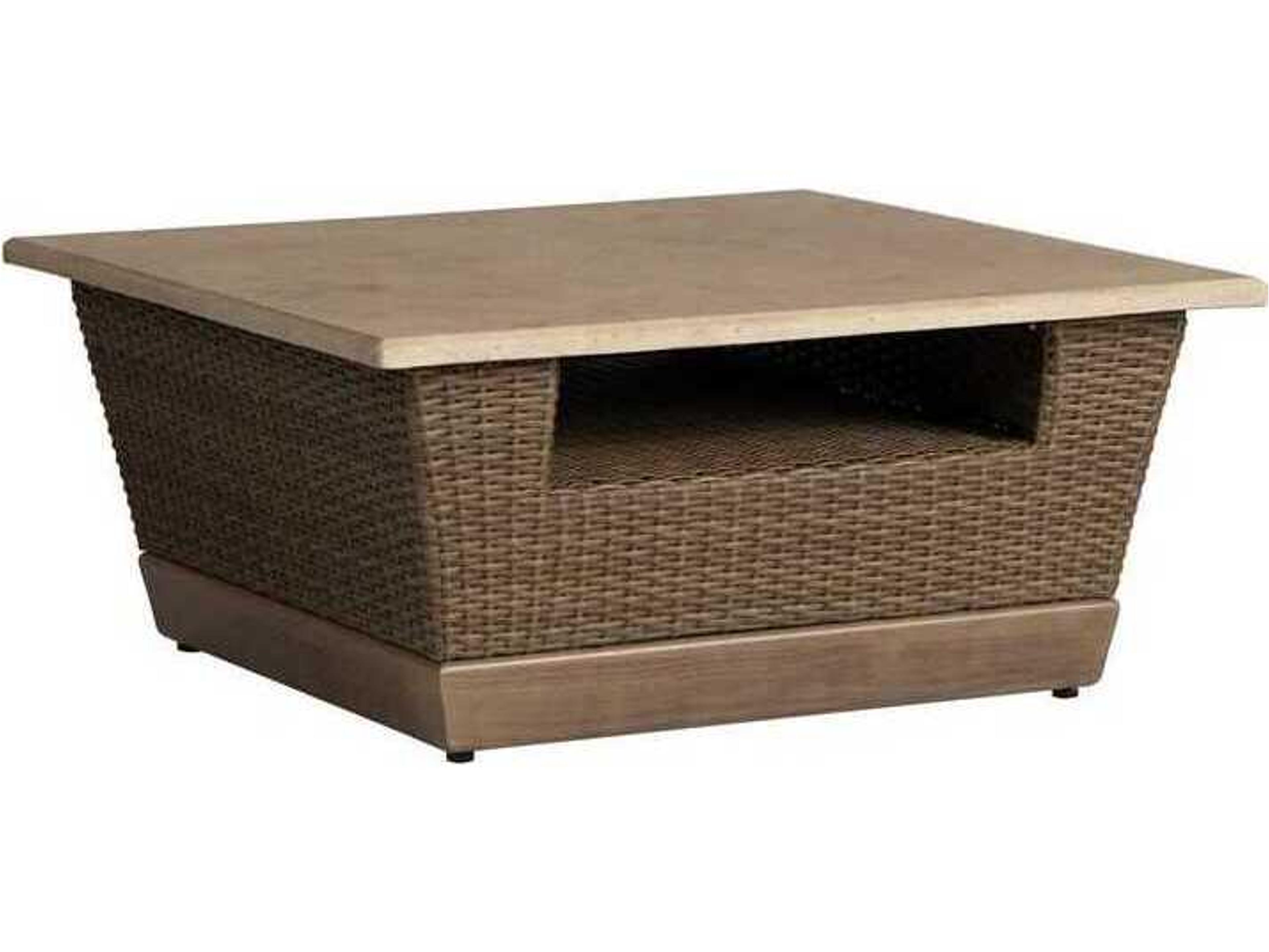 Charisma Aluminum WIcker Square Coffee Table