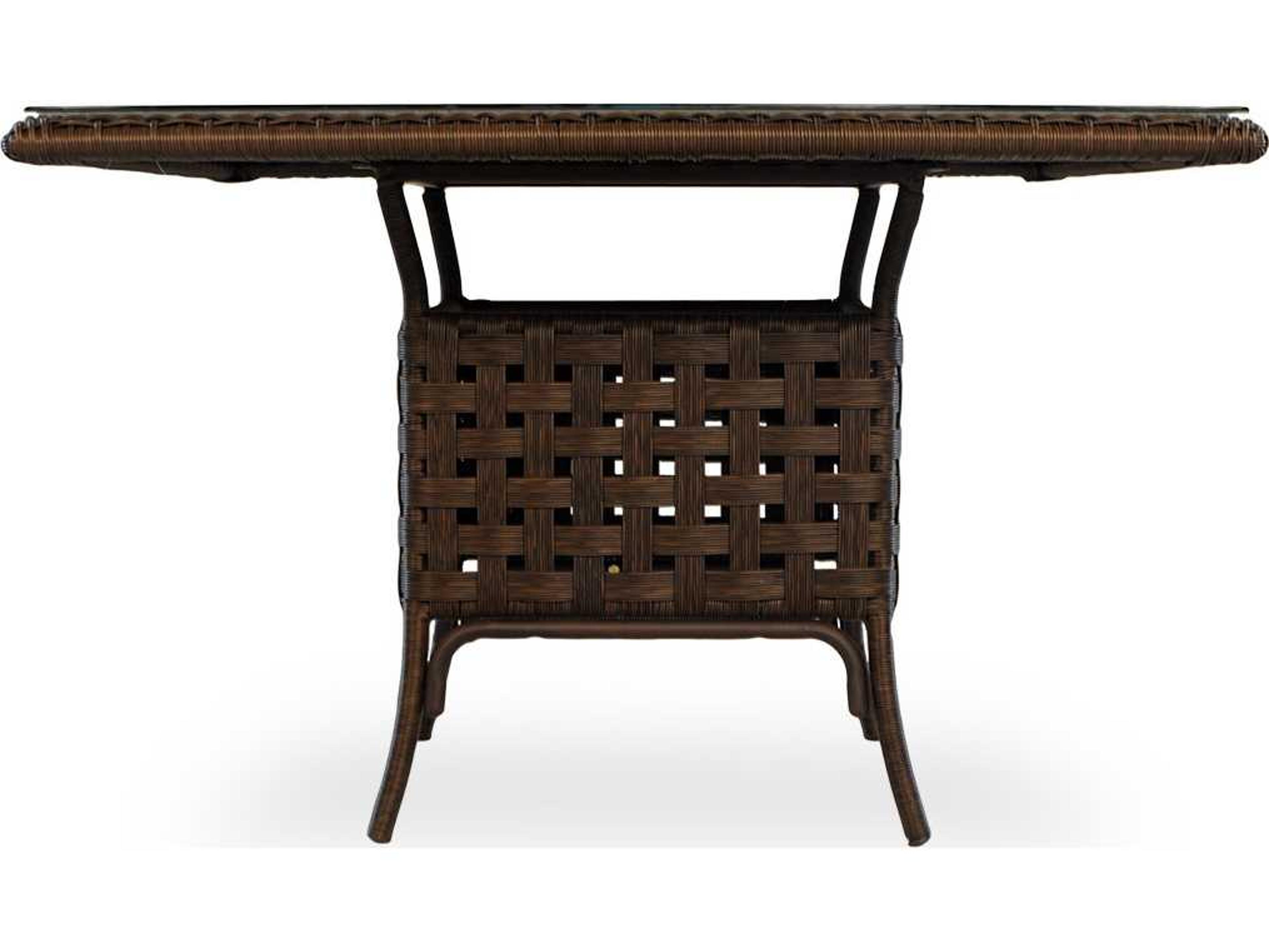Lloyd Flanders Haven Wicker Square Outdoor Dining Table with Umbrella Hole