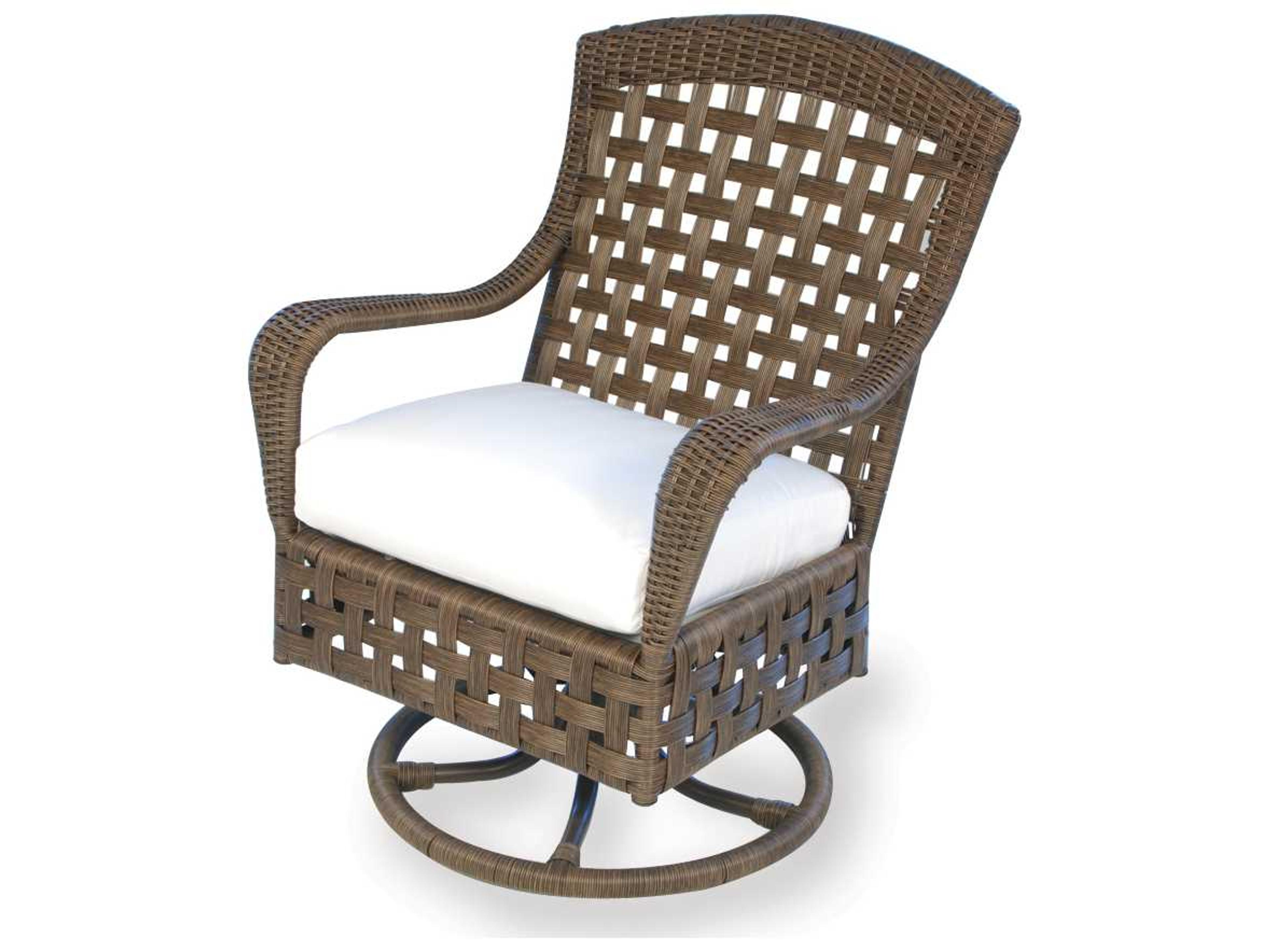 Lloyd Flanders Haven Wicker Swivel Patio Dining Arm Chair