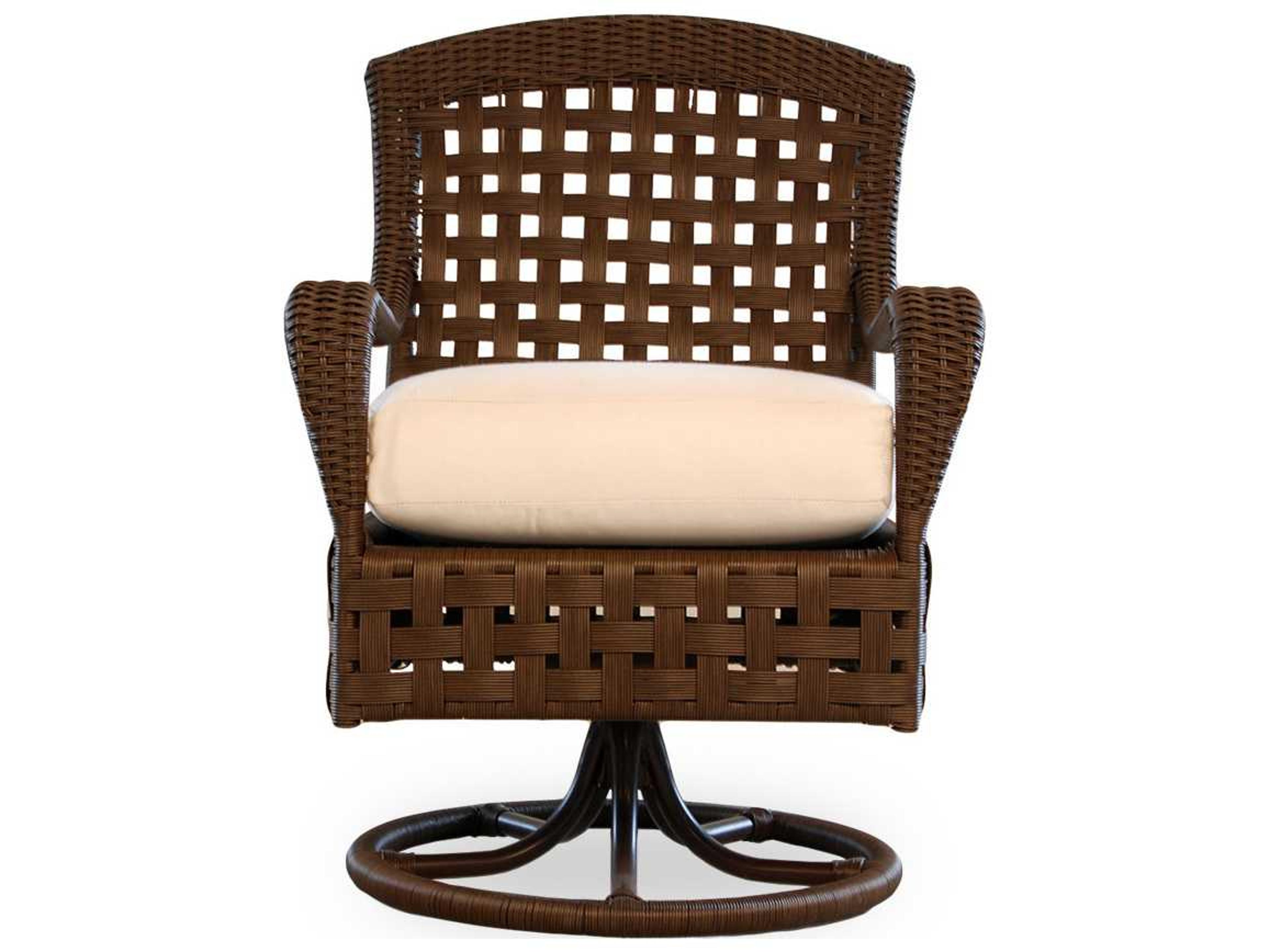 Lloyd Flanders Haven Wicker Swivel Patio Dining Arm Chair