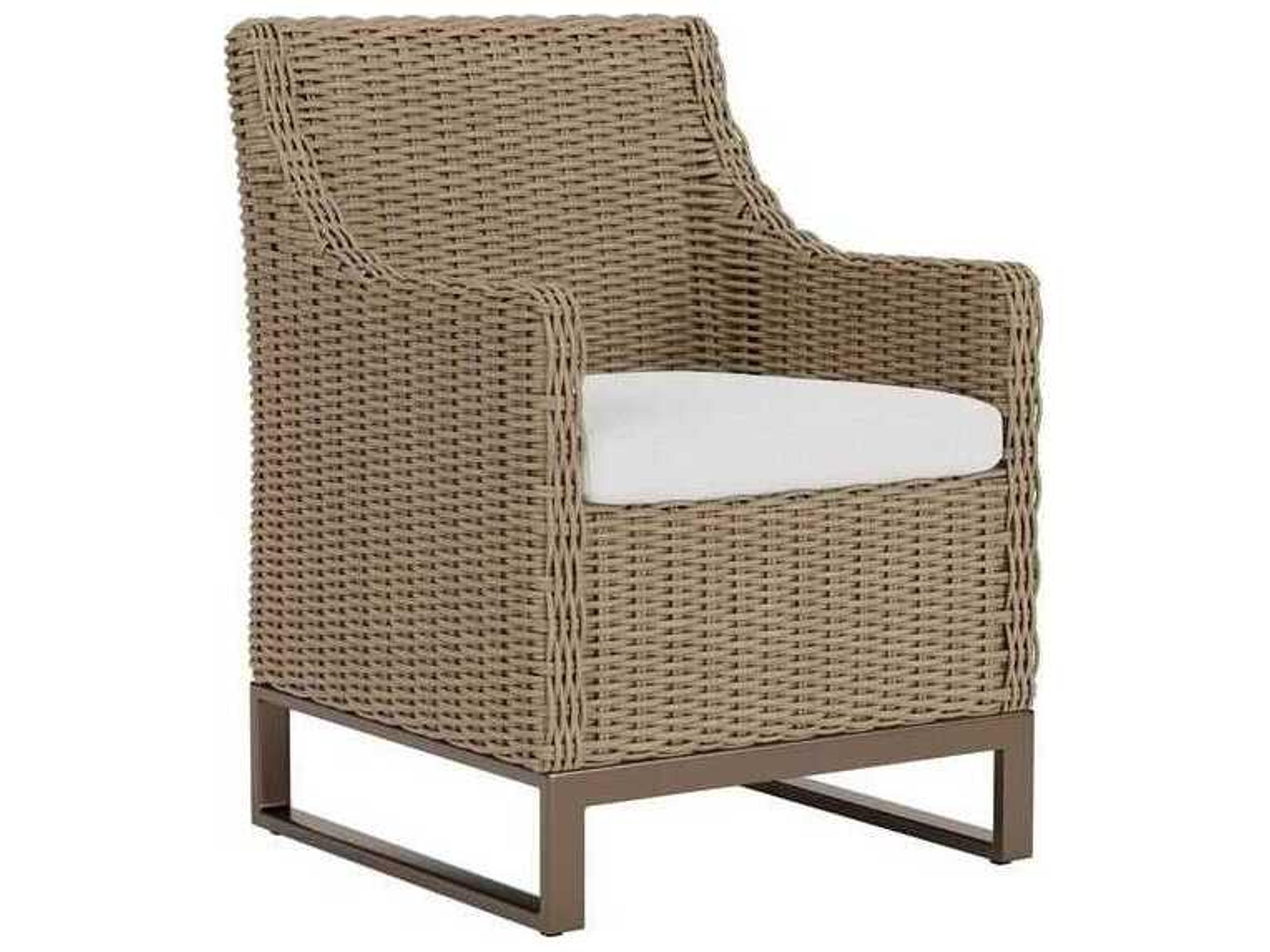 Milan Dining Armchair Modern Woven Vinyl Patio Chair