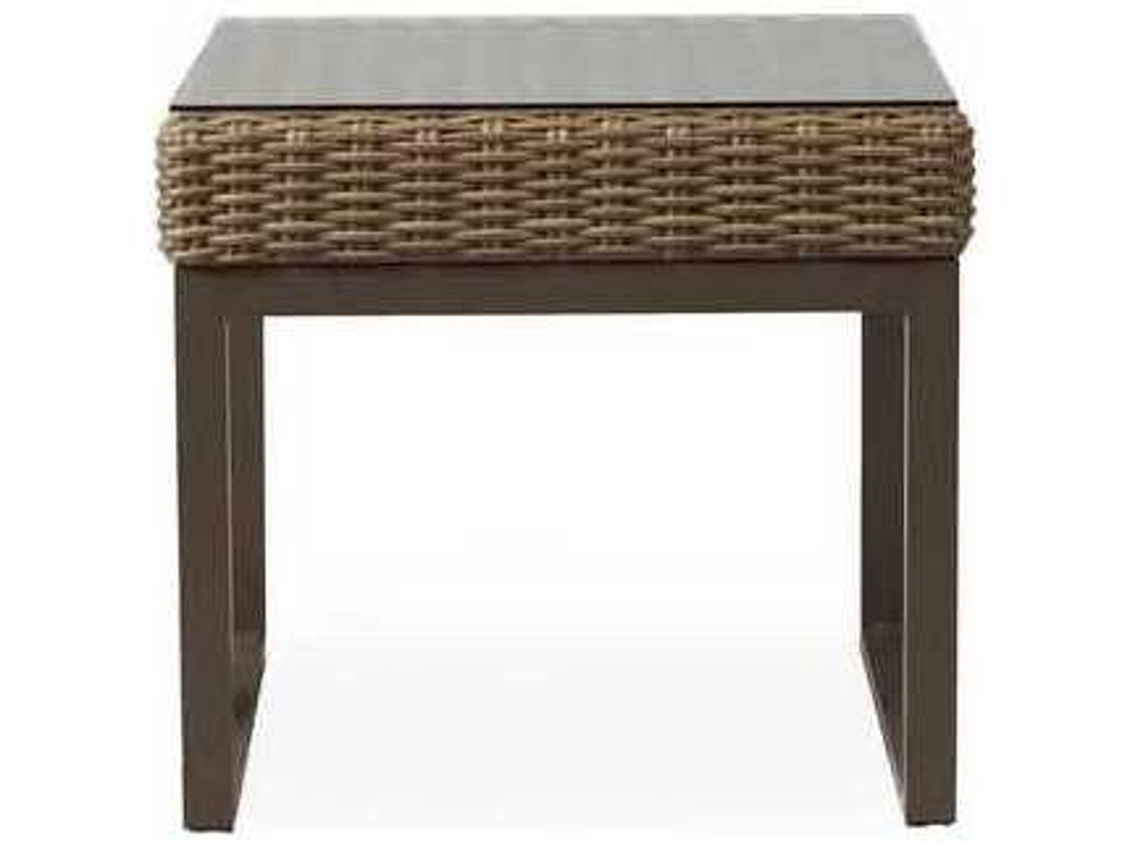 Lloyd Flanders Milan Wicker Square Outdoor Patio End Table