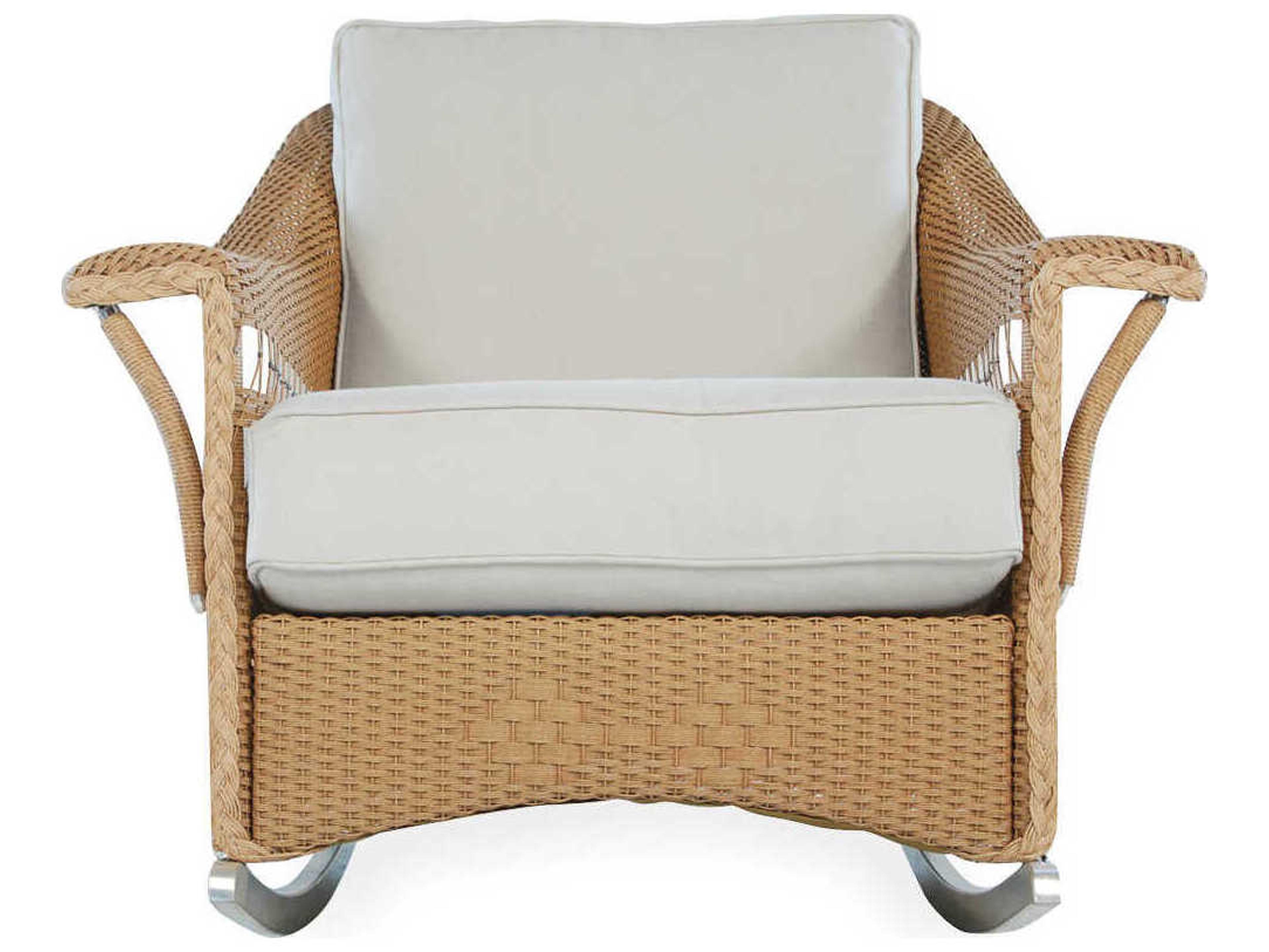 Lloyd Flanders Nantucket Wicker Rocker Outdoor Patio Lounge Chair