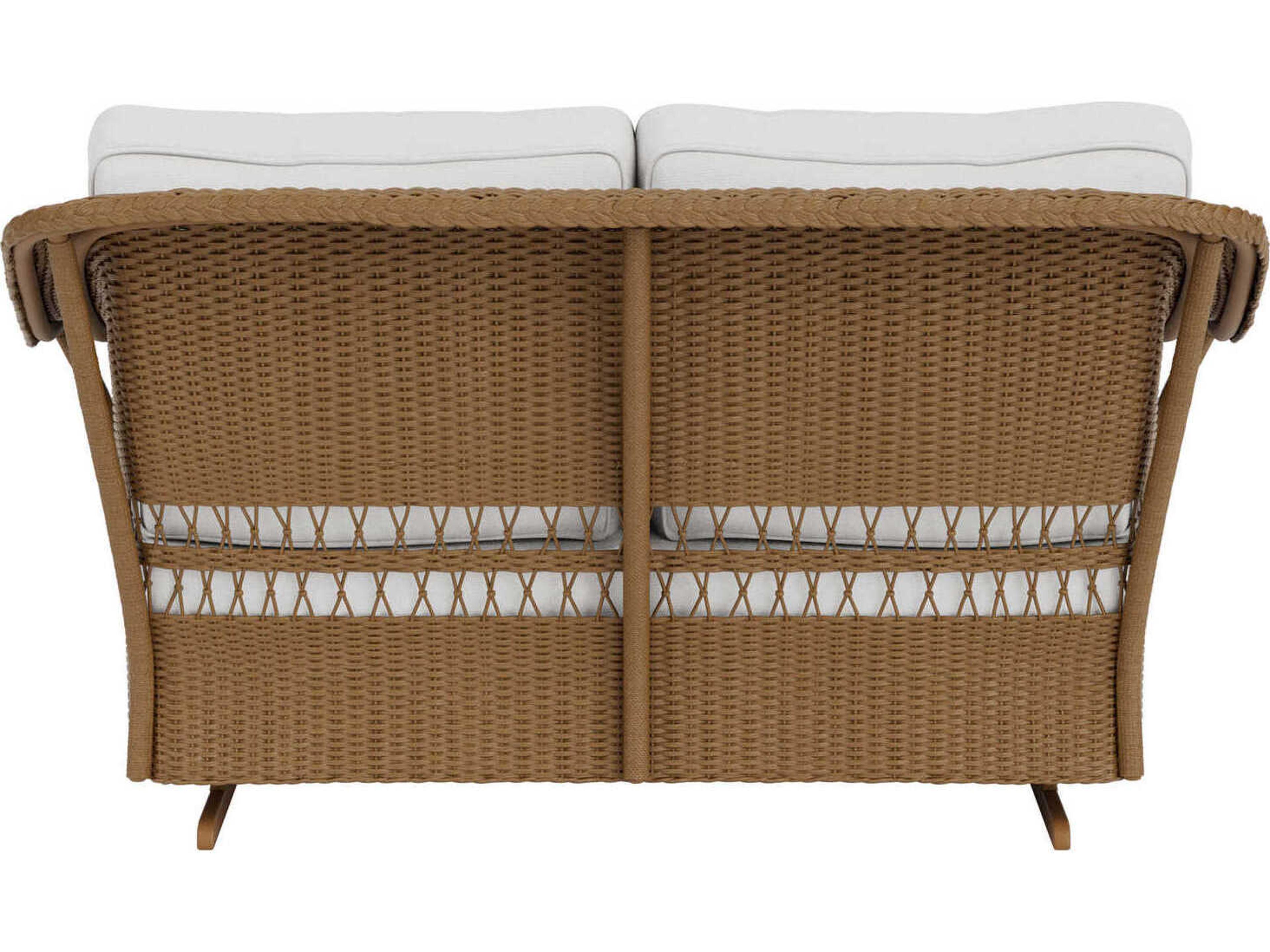 Lloyd Flanders Nantucket Wicker Glider Outdoor Loveseat