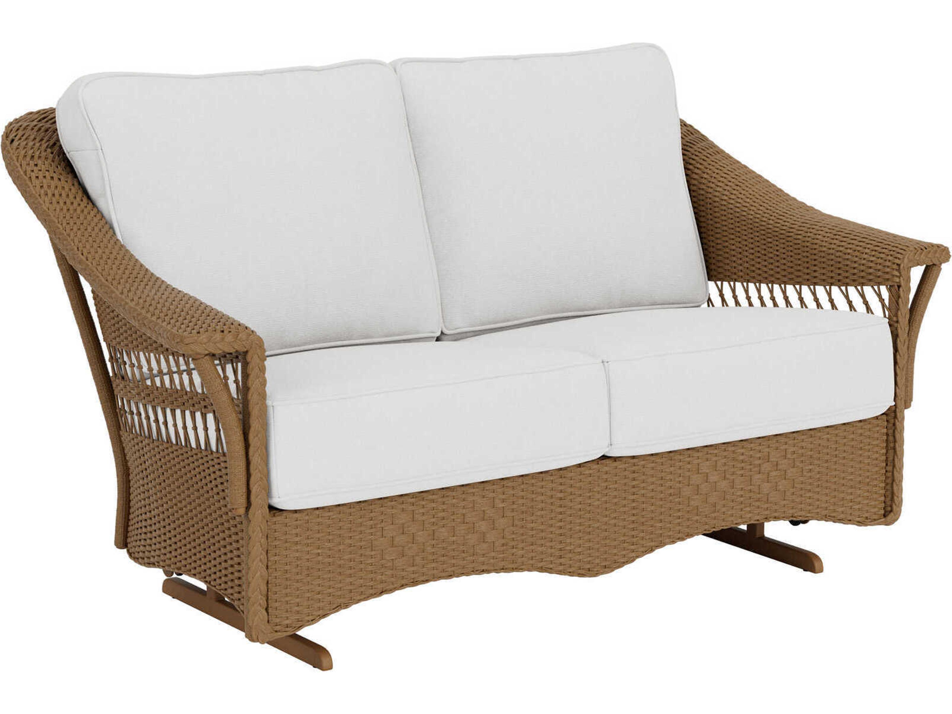 Lloyd Flanders Nantucket Wicker Glider Outdoor Loveseat