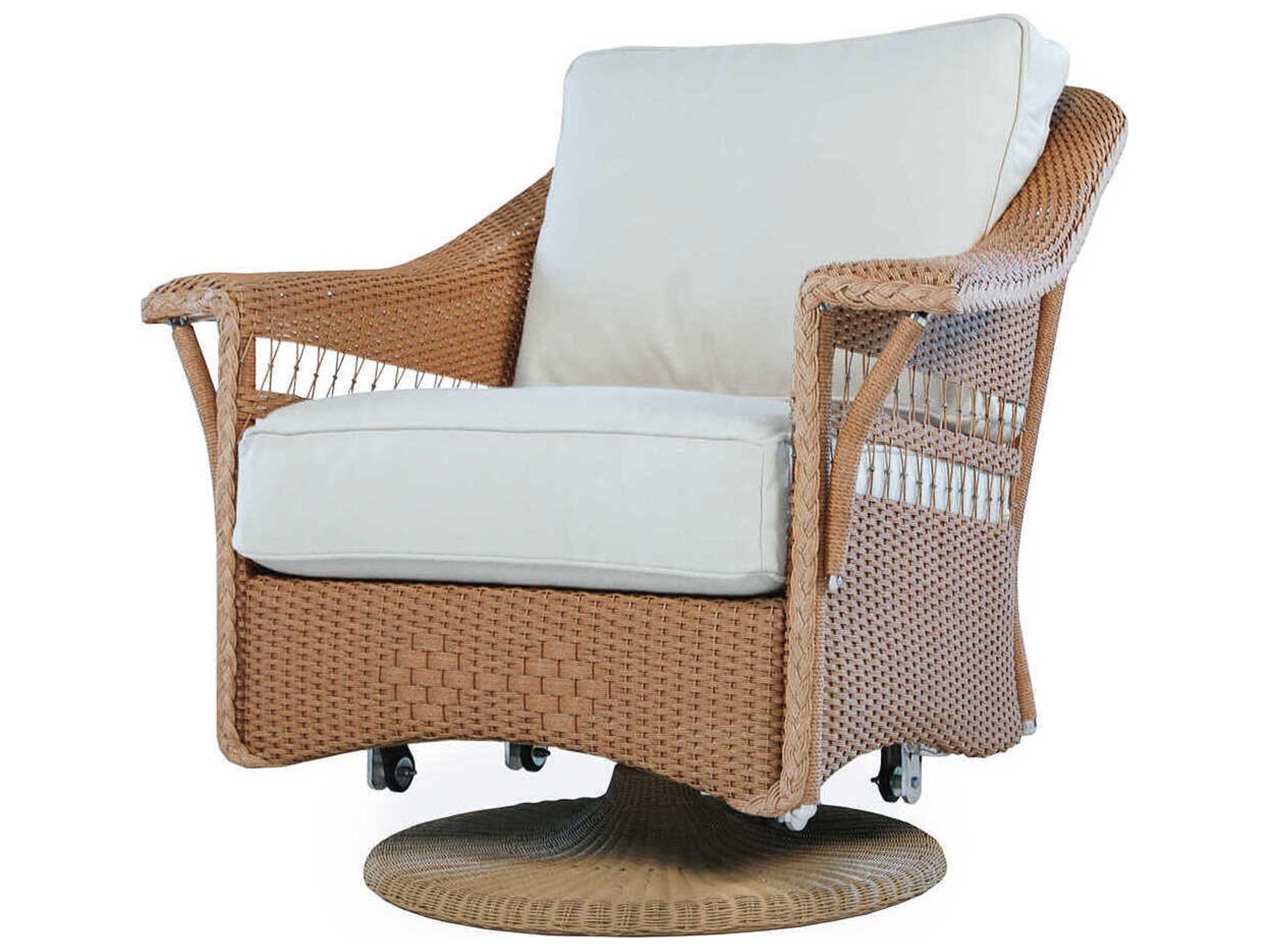 Lloyd Flanders Nantucket Wicker Swivel Rocker Outdoor Lounge Chair