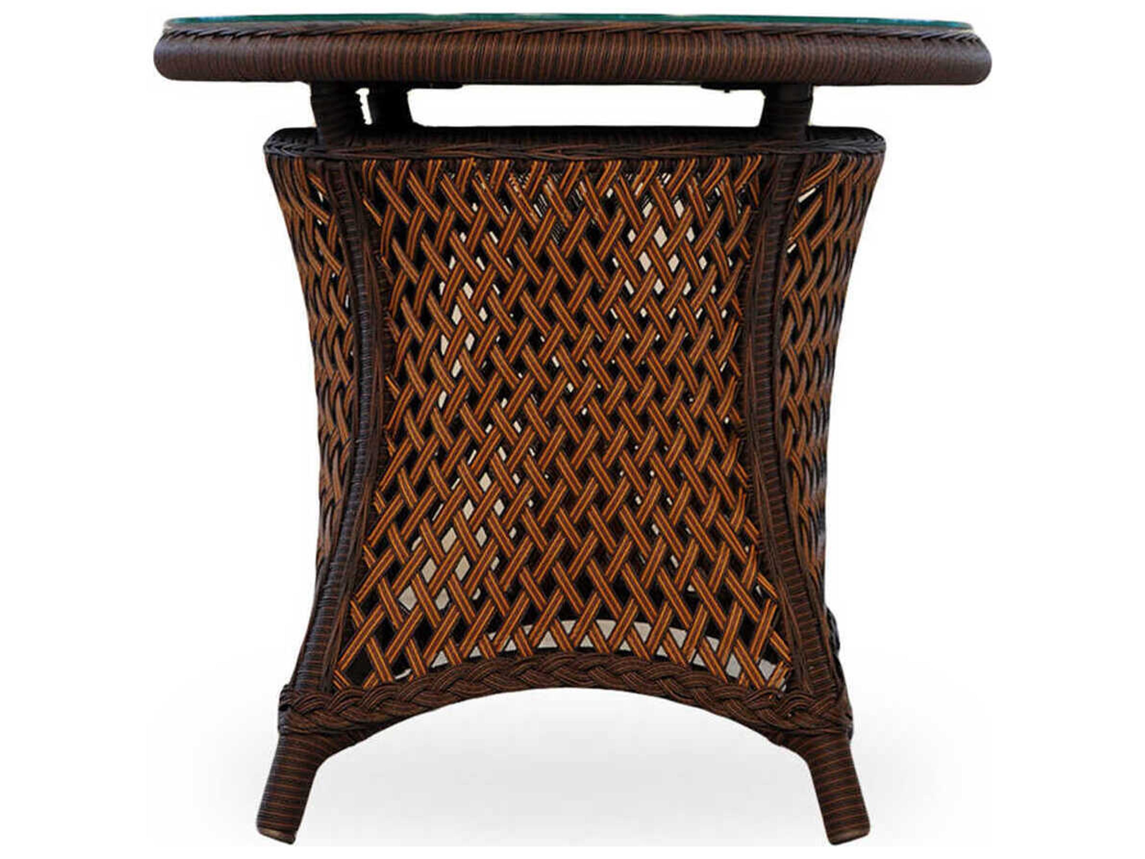 Lloyd Flanders Grand Traverse Wicker Round Patio End Table