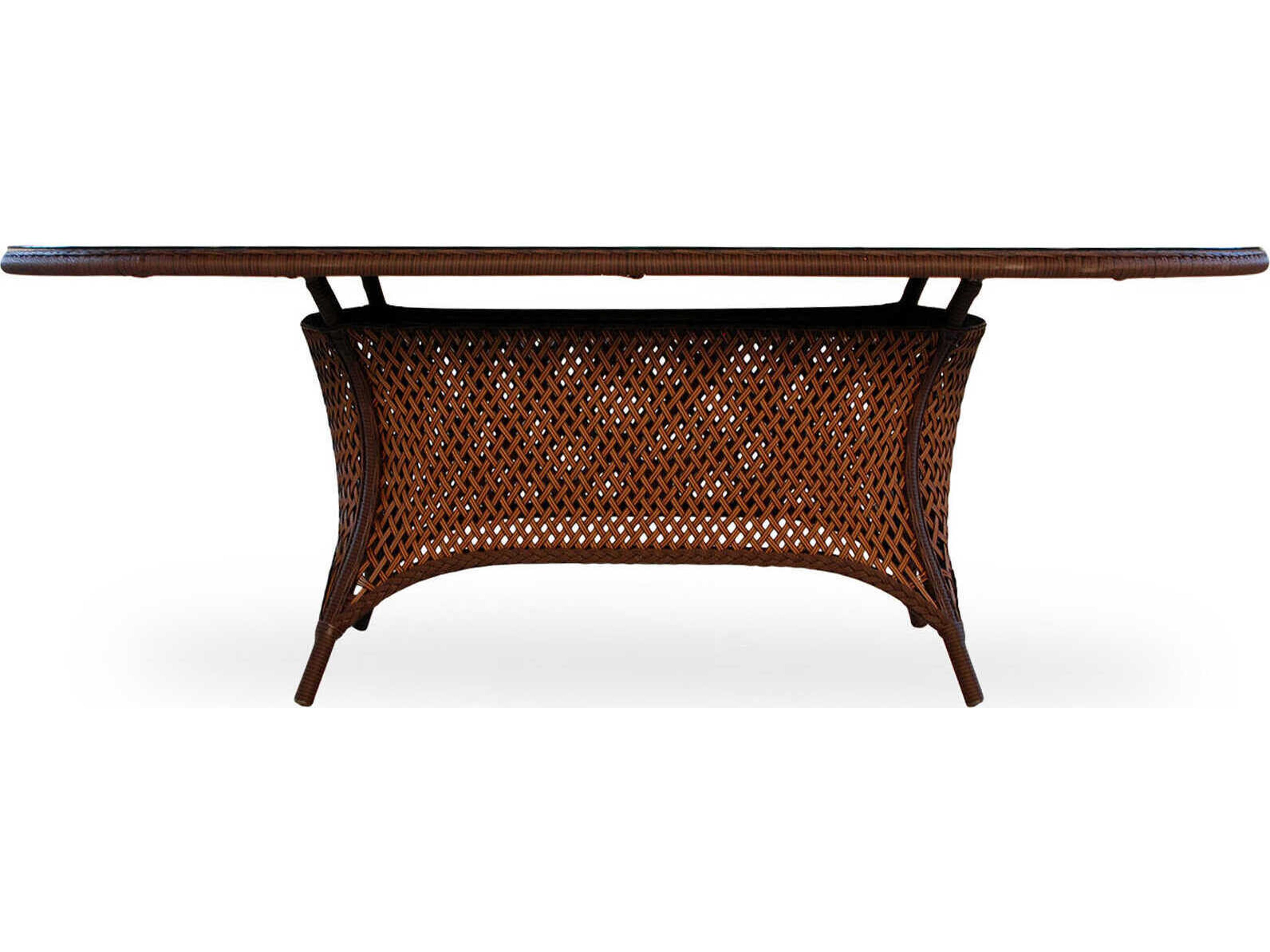 Lloyd Flanders Grand Traverse Wicker Oval Patio Dining Table with Umbrella Hole