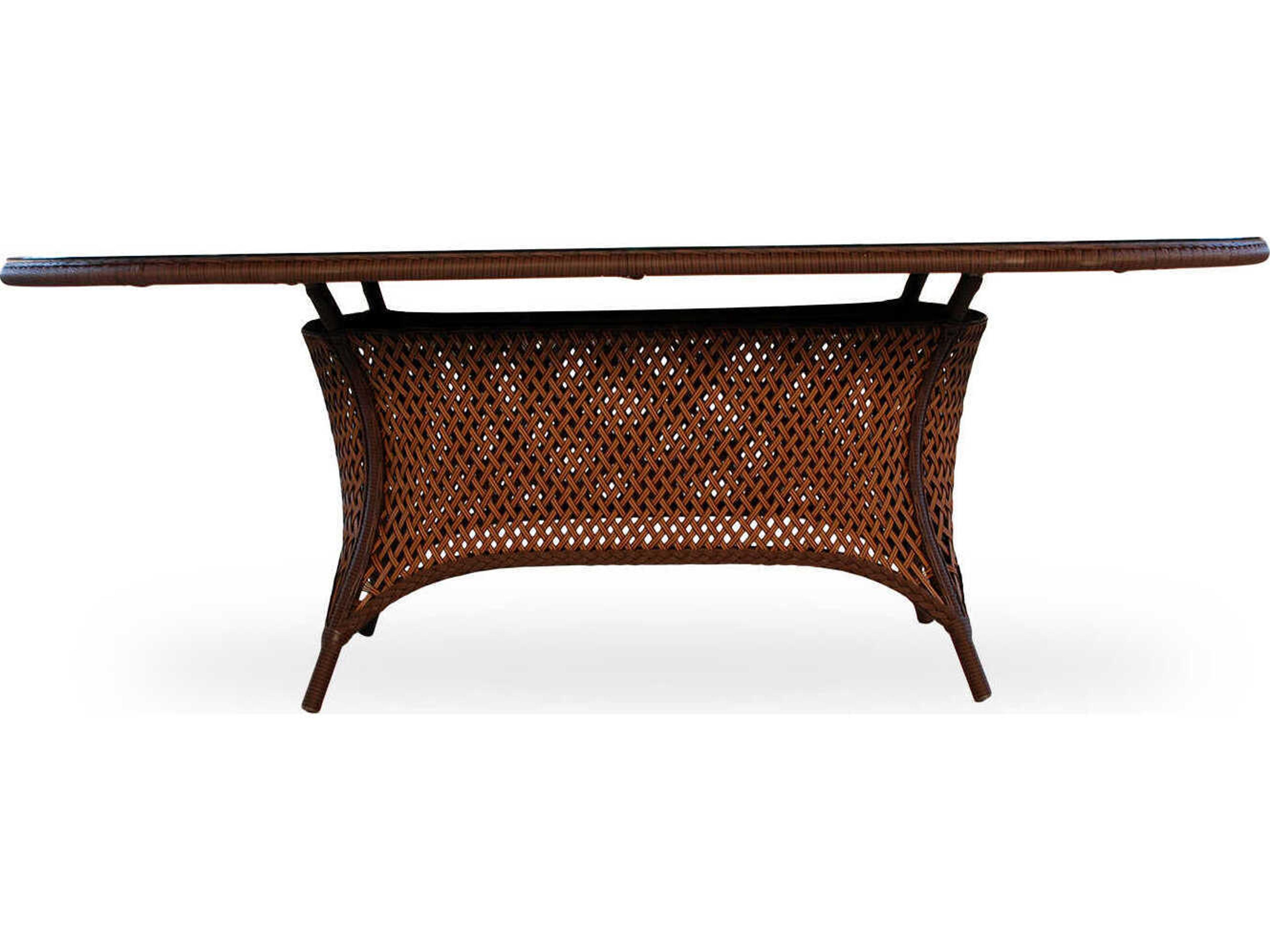 Lloyd Flanders Grand Traverse Wicker Oval Patio Dining Table with Umbrella Hole