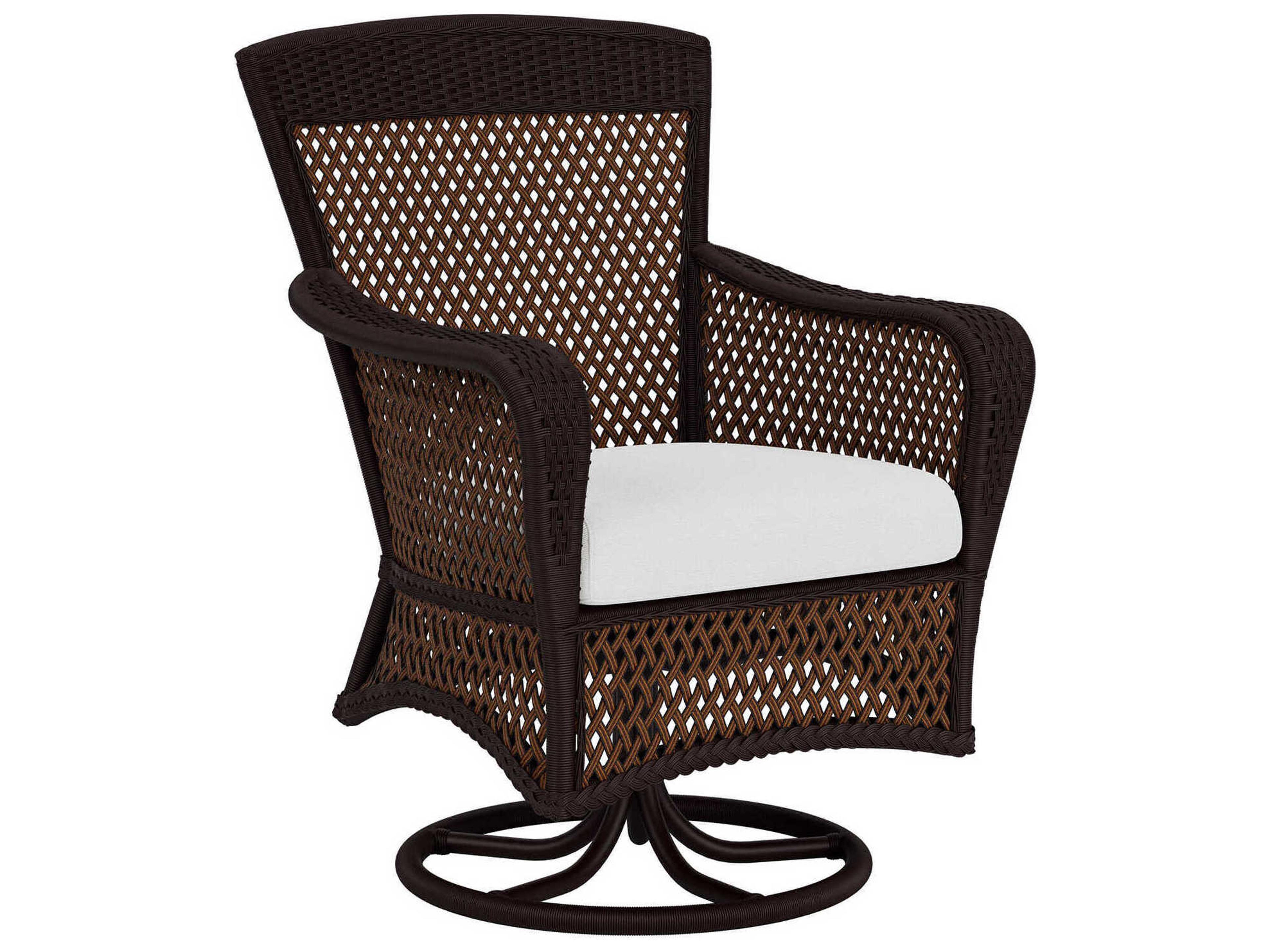 Lloyd Flanders Grand Traverse Wicker Swivel Outdoor Dining Arm Chair