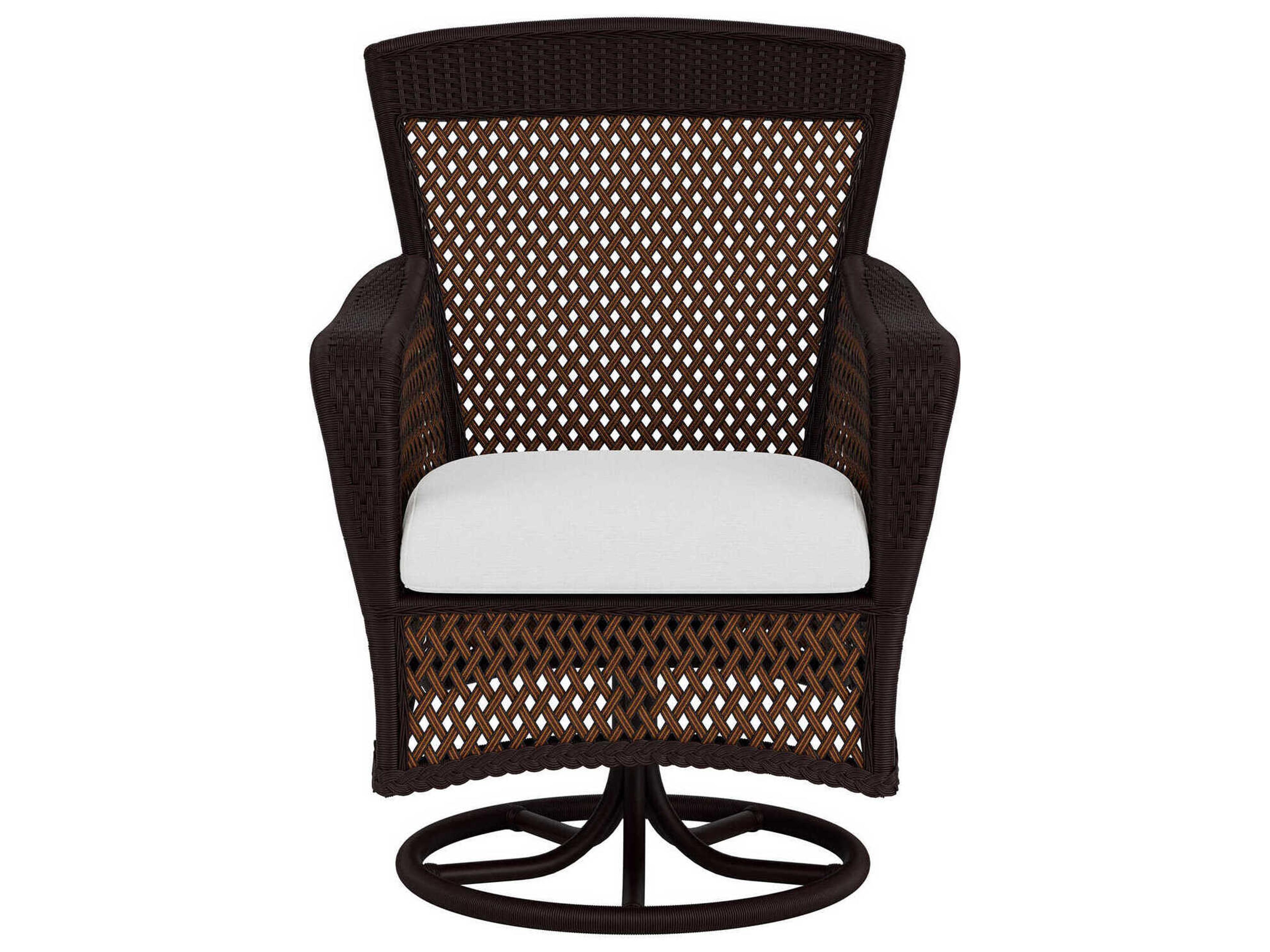 Lloyd Flanders Grand Traverse Wicker Swivel Outdoor Dining Arm Chair