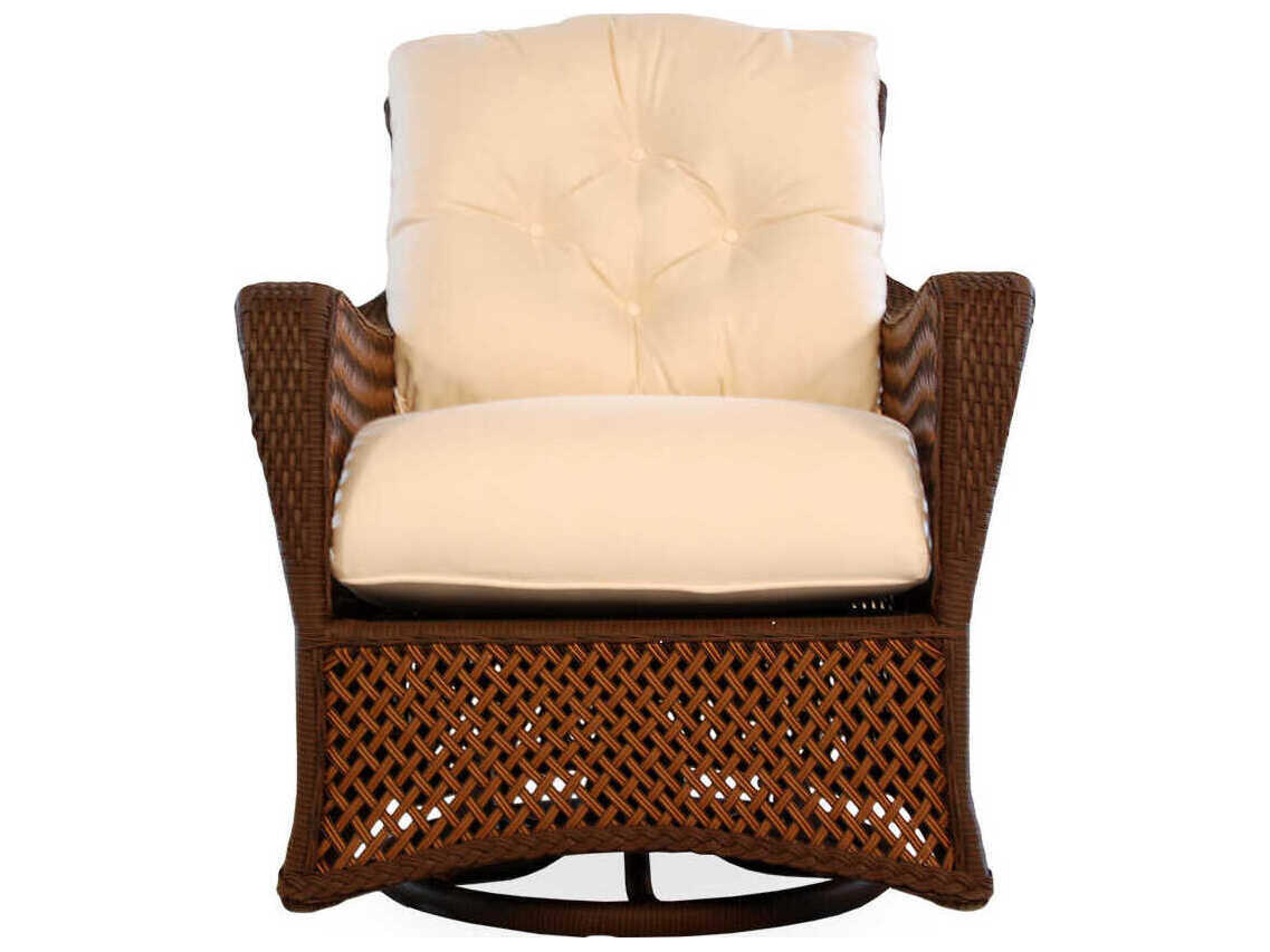 Lloyd Flanders Grand Traverse Wicker Swivel Rocker Outdoor Lounge Chair